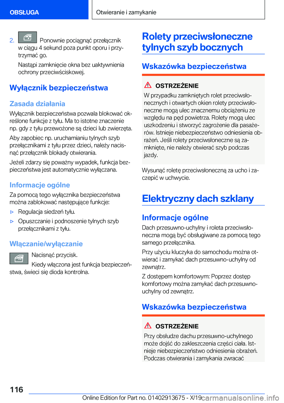 BMW X5 2020  Instrukcja obsługi (in Polish) �2�.���P�o�n�o�w�n�i�e��p�o�c�i�