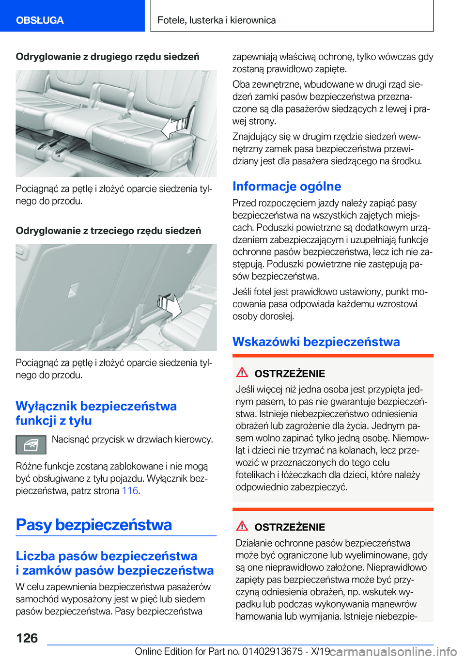 BMW X5 2020  Instrukcja obsługi (in Polish) �O�d�r�y�g�l�o�w�a�n�i�e��z��d�r�u�g�i�e�g�o��r�z�