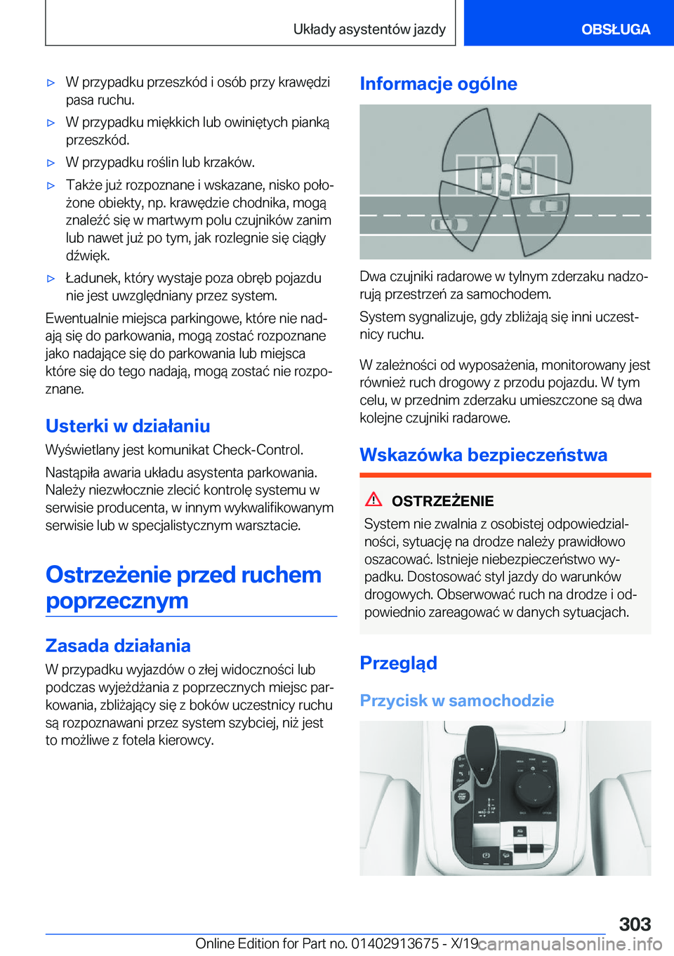 BMW X5 2020  Instrukcja obsługi (in Polish) 'x�W��p�r�z�y�p�a�d�k�u��p�r�z�e�s�z�k�
