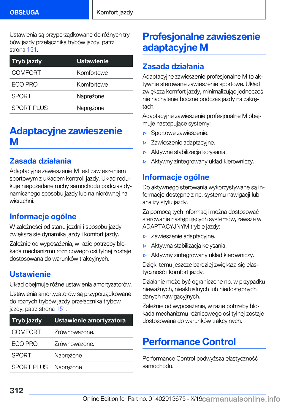 BMW X5 2020  Instrukcja obsługi (in Polish) �U�s�t�a�w�i�e�n�i�a��s�