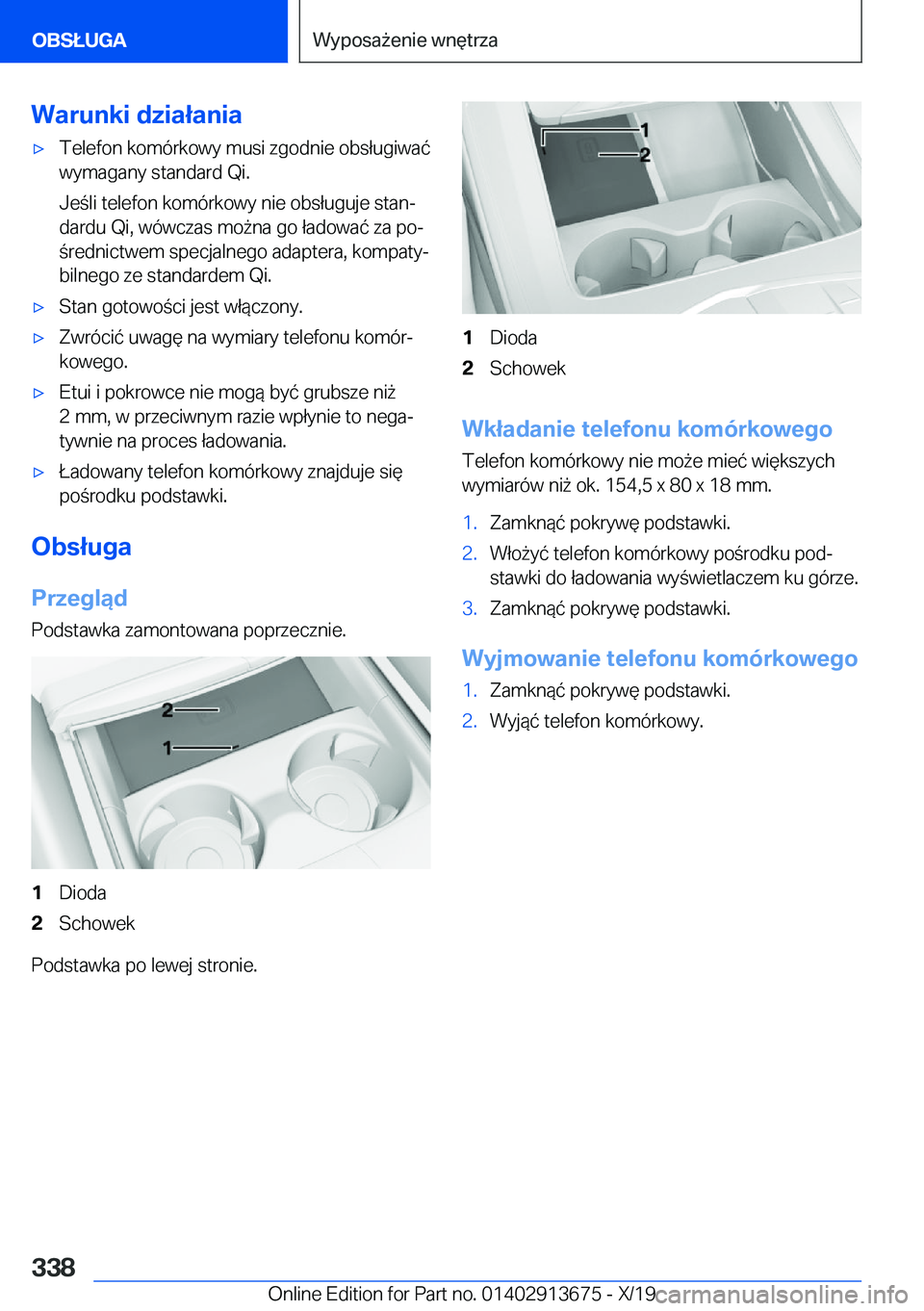 BMW X5 2020  Instrukcja obsługi (in Polish) �W�a�r�u�n�k�i��d�z�i�a�ł�a�n�i�a'x�T�e�l�e�f�o�n��k�o�m�