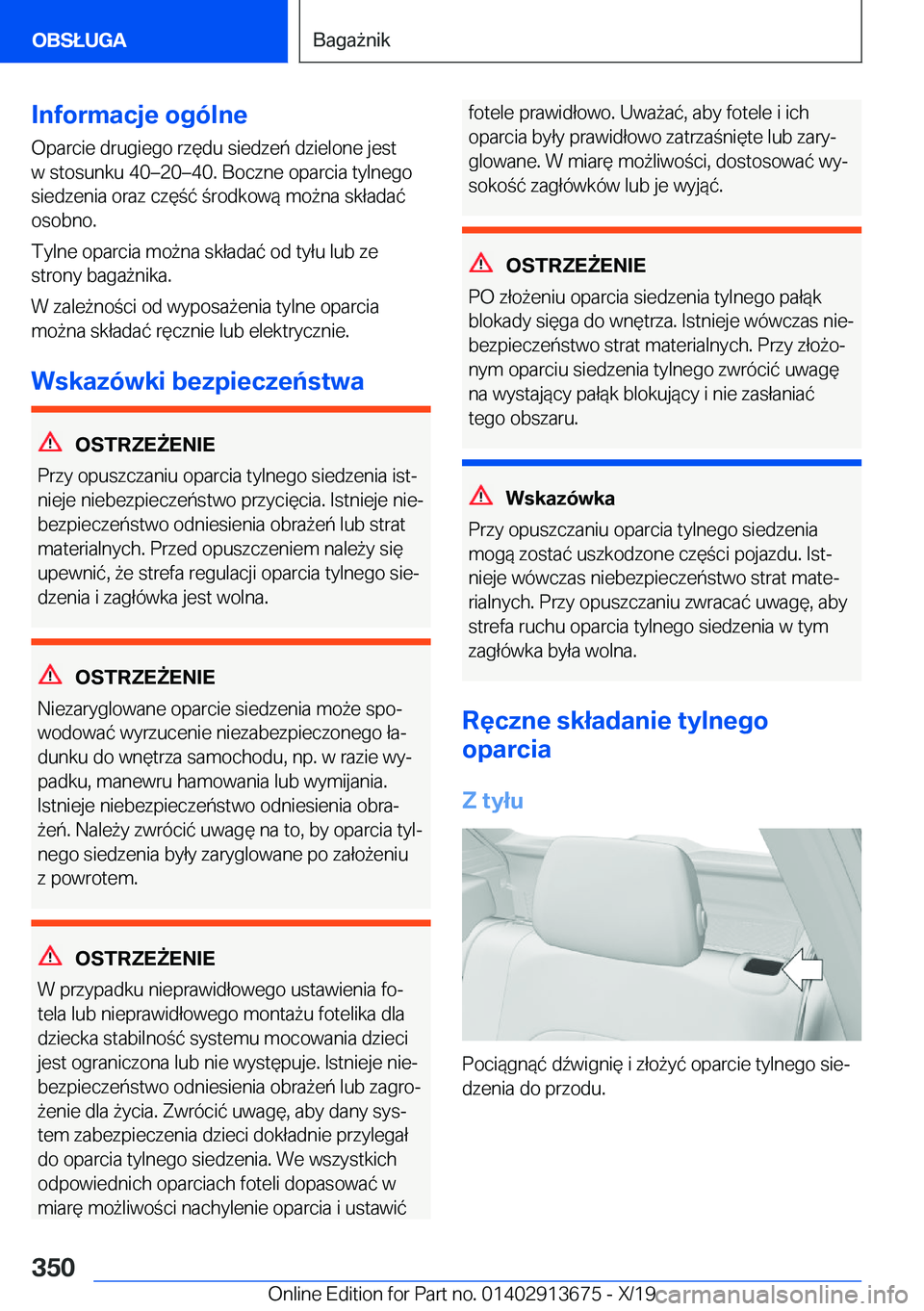 BMW X5 2020  Instrukcja obsługi (in Polish) �I�n�f�o�r�m�a�c�j�e��o�g�