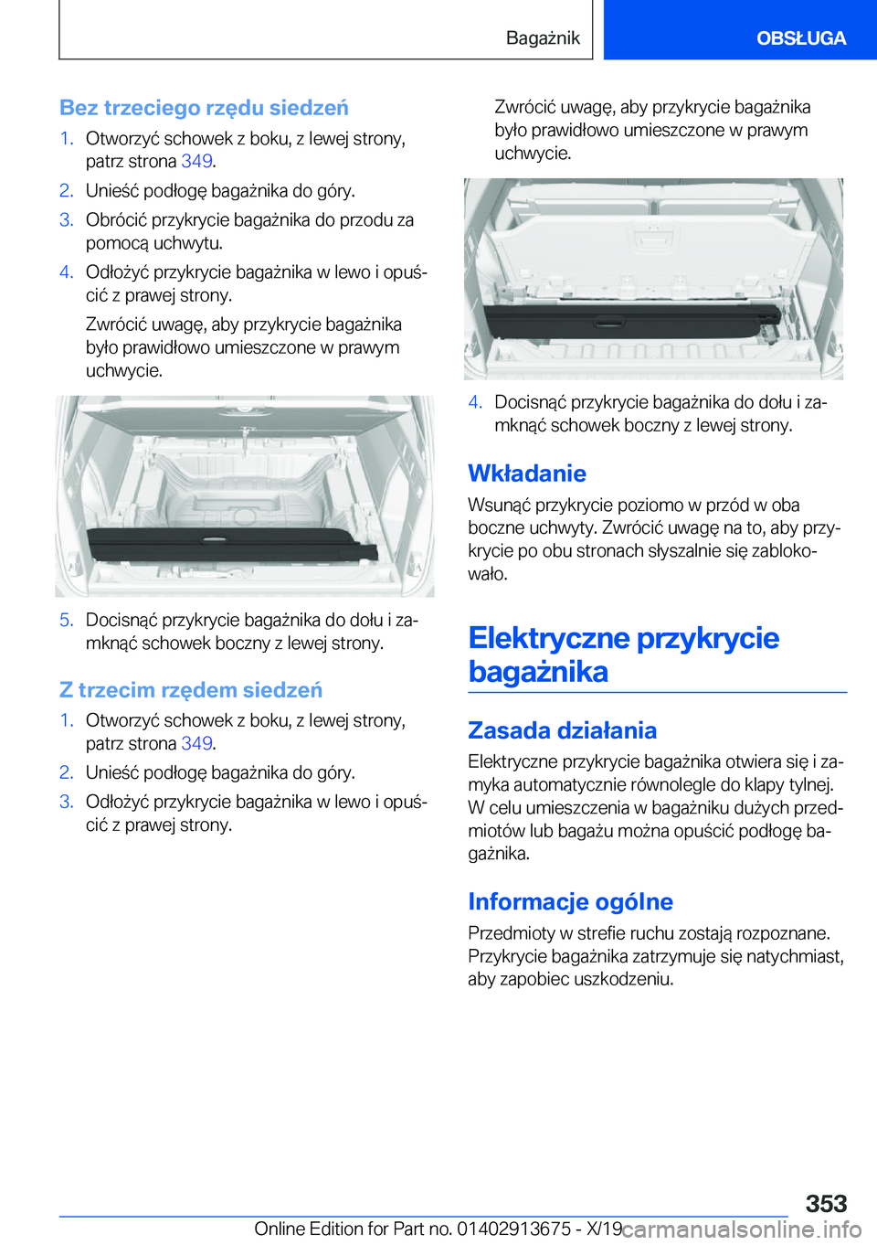 BMW X5 2020  Instrukcja obsługi (in Polish) �B�e�z��t�r�z�e�c�i�e�g�o��r�z�