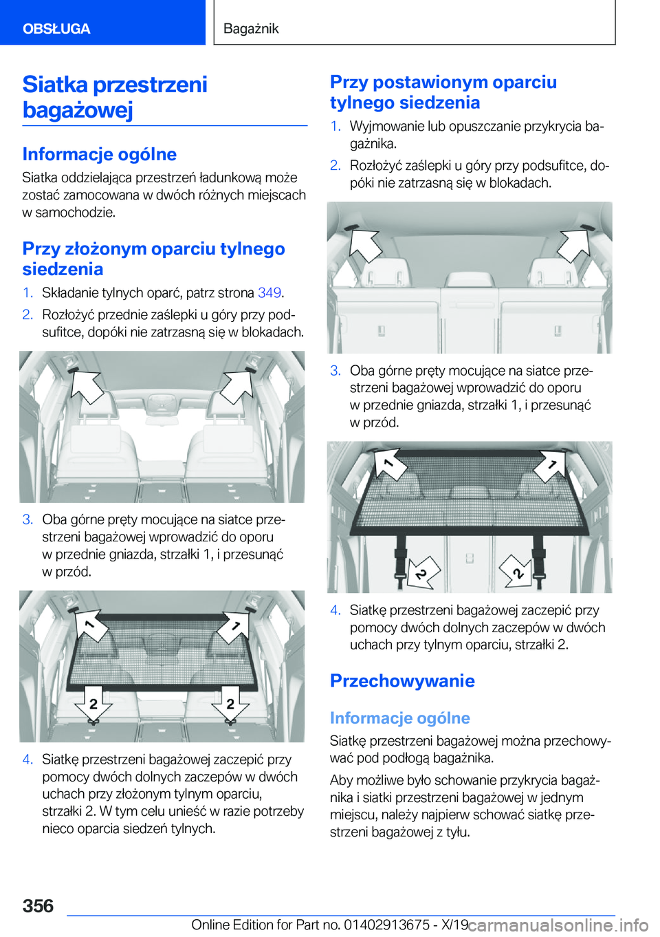 BMW X5 2020  Instrukcja obsługi (in Polish) �S�i�a�t�k�a��p�r�z�e�s�t�r�z�e�n�i�b�a�g�a9�o�w�e�j
�I�n�f�o�r�m�a�c�j�e��o�g�