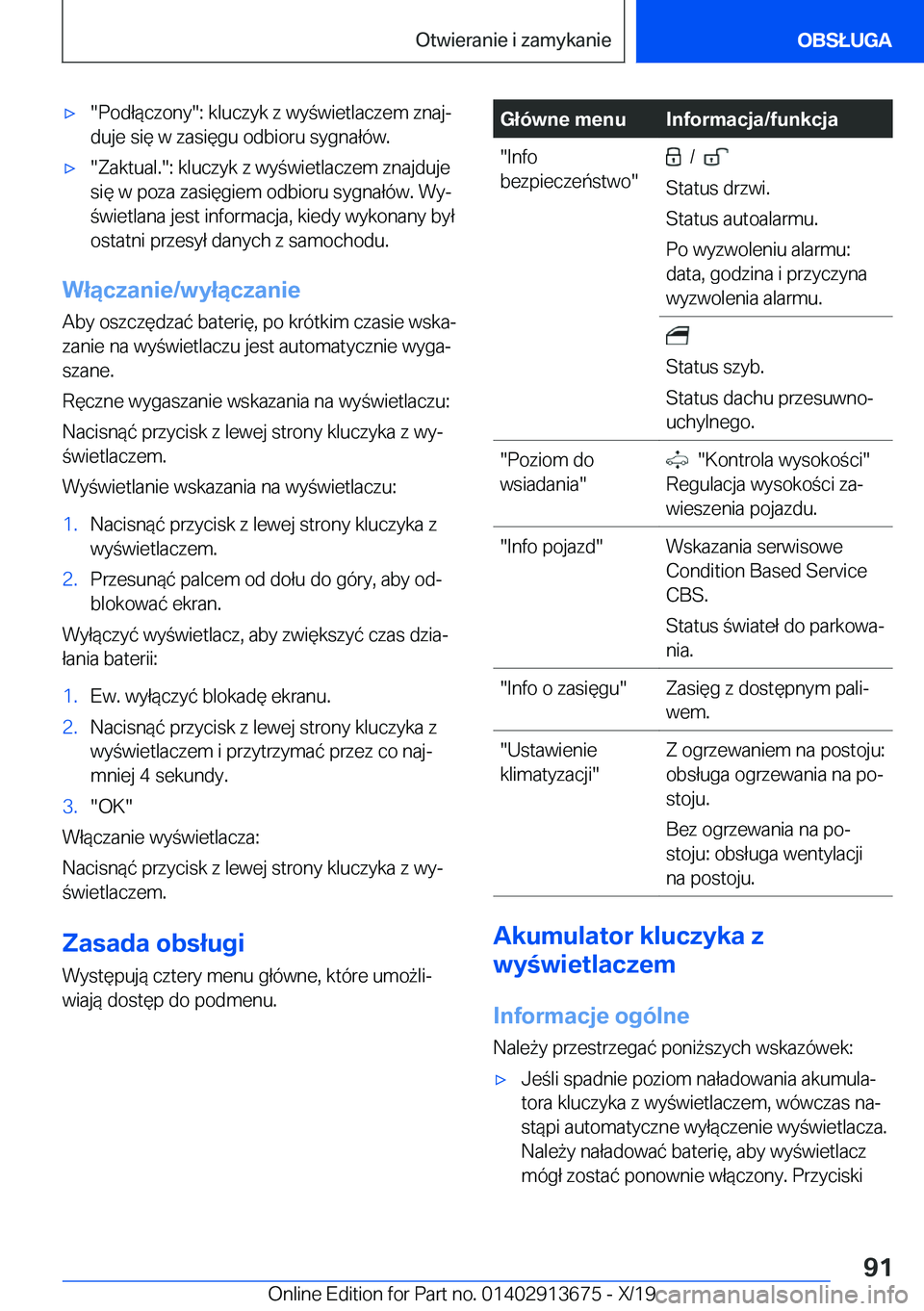 BMW X5 2020  Instrukcja obsługi (in Polish) 'x��P�o�d�ł�