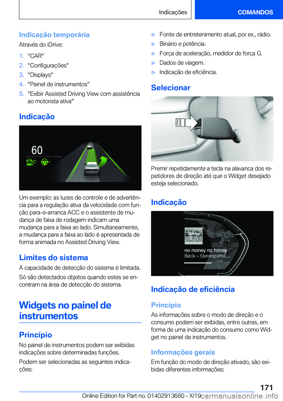 BMW X5 2020  Manual do condutor (in Portuguese) �I�n�d�i�c�a�