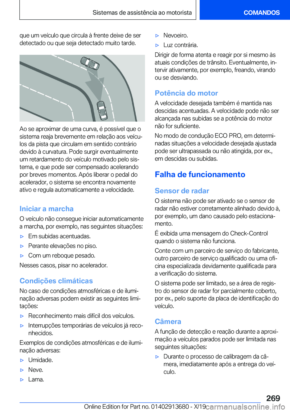 BMW X5 2020  Manual do condutor (in Portuguese) �q�u�e��u�m��v�e�