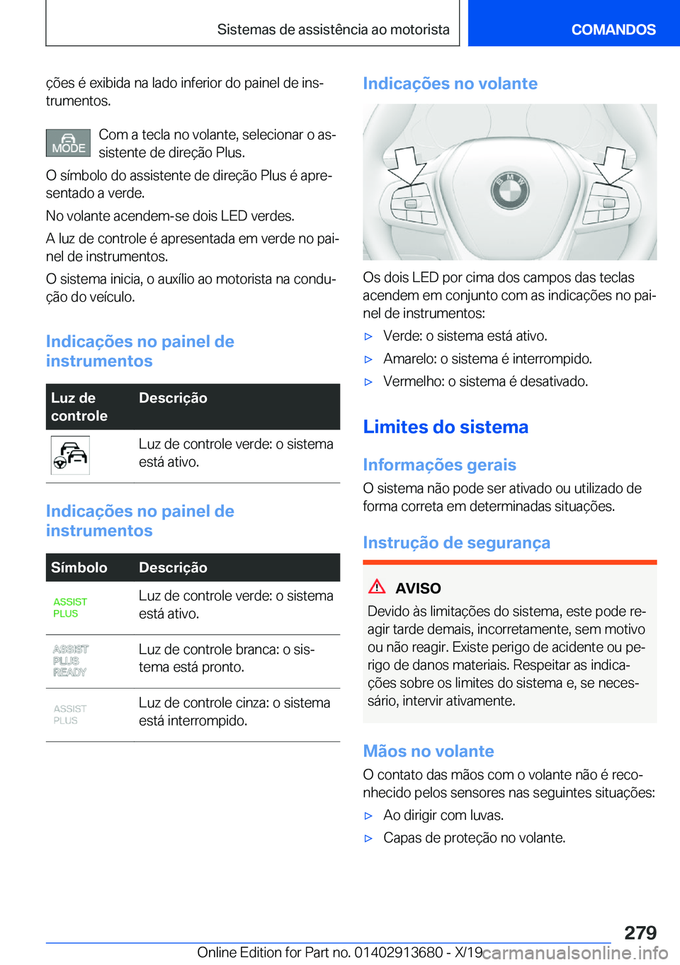 BMW X5 2020  Manual do condutor (in Portuguese) �