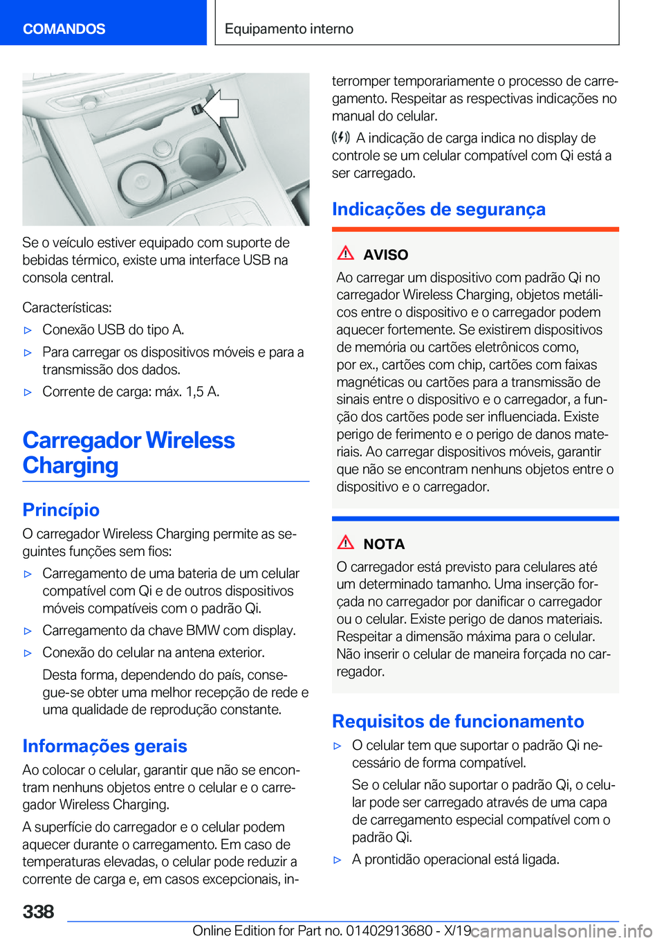 BMW X5 2020  Manual do condutor (in Portuguese) �S�e��o��v�e�