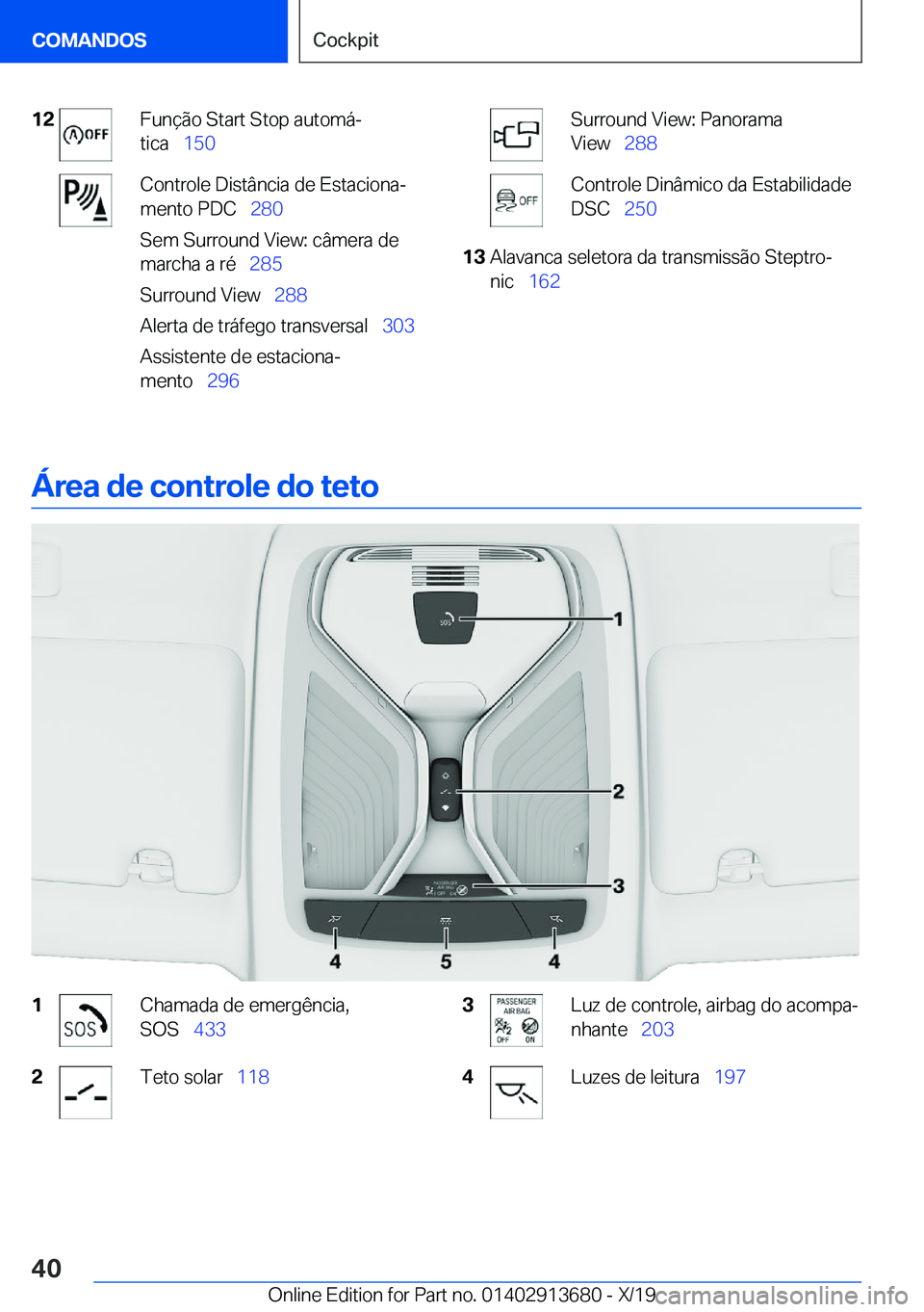 BMW X5 2020  Manual do condutor (in Portuguese) �1�2�F�u�n�