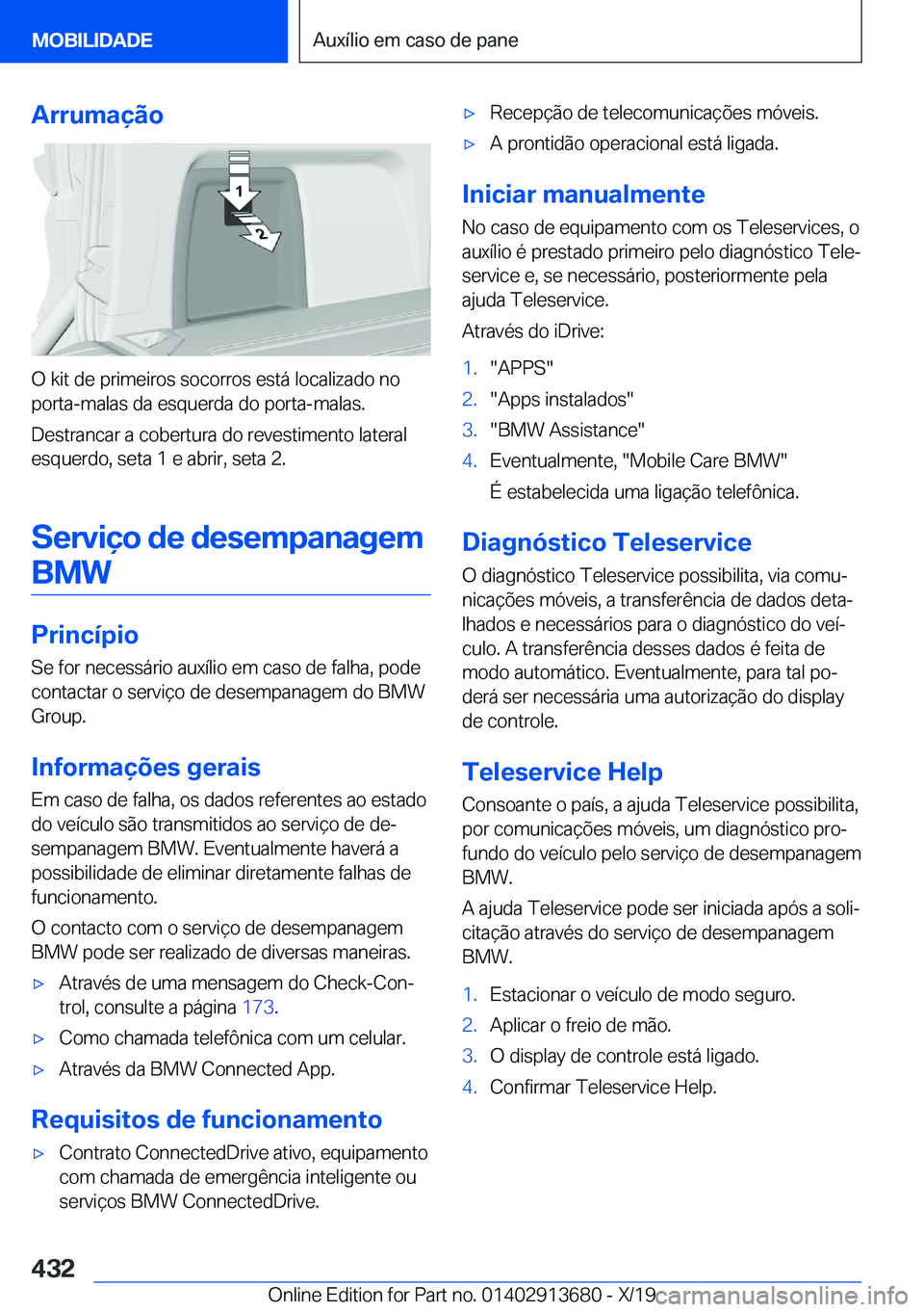 BMW X5 2020  Manual do condutor (in Portuguese) �A�r�r�u�m�a�