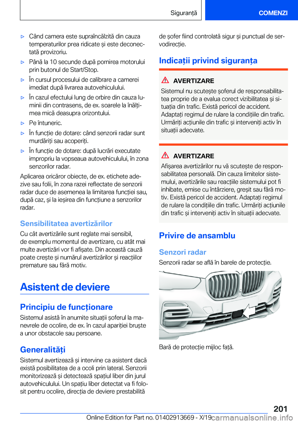 BMW X5 2020  Ghiduri De Utilizare (in Romanian) 'x�C�