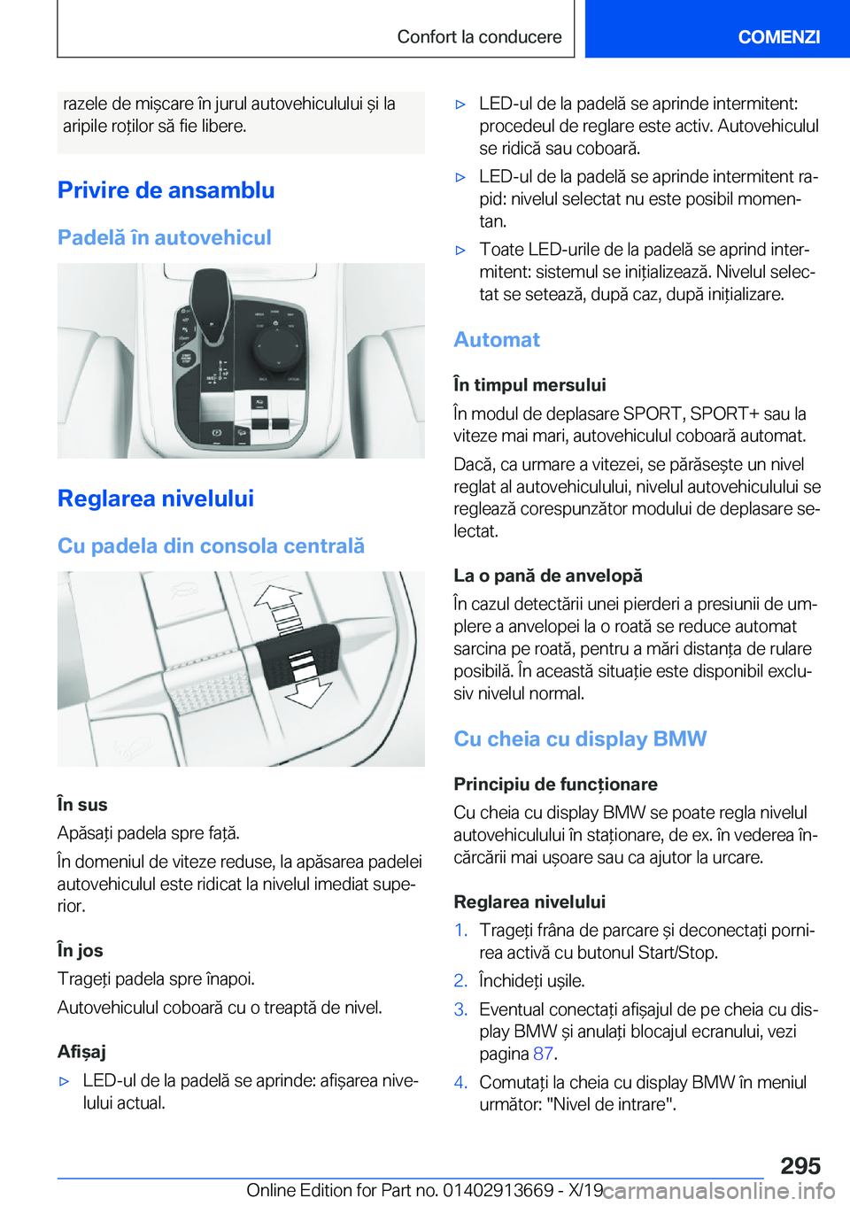 BMW X5 2020  Ghiduri De Utilizare (in Romanian) �r�a�z�e�l�e��d�e��m�i&�c�a�r�e��