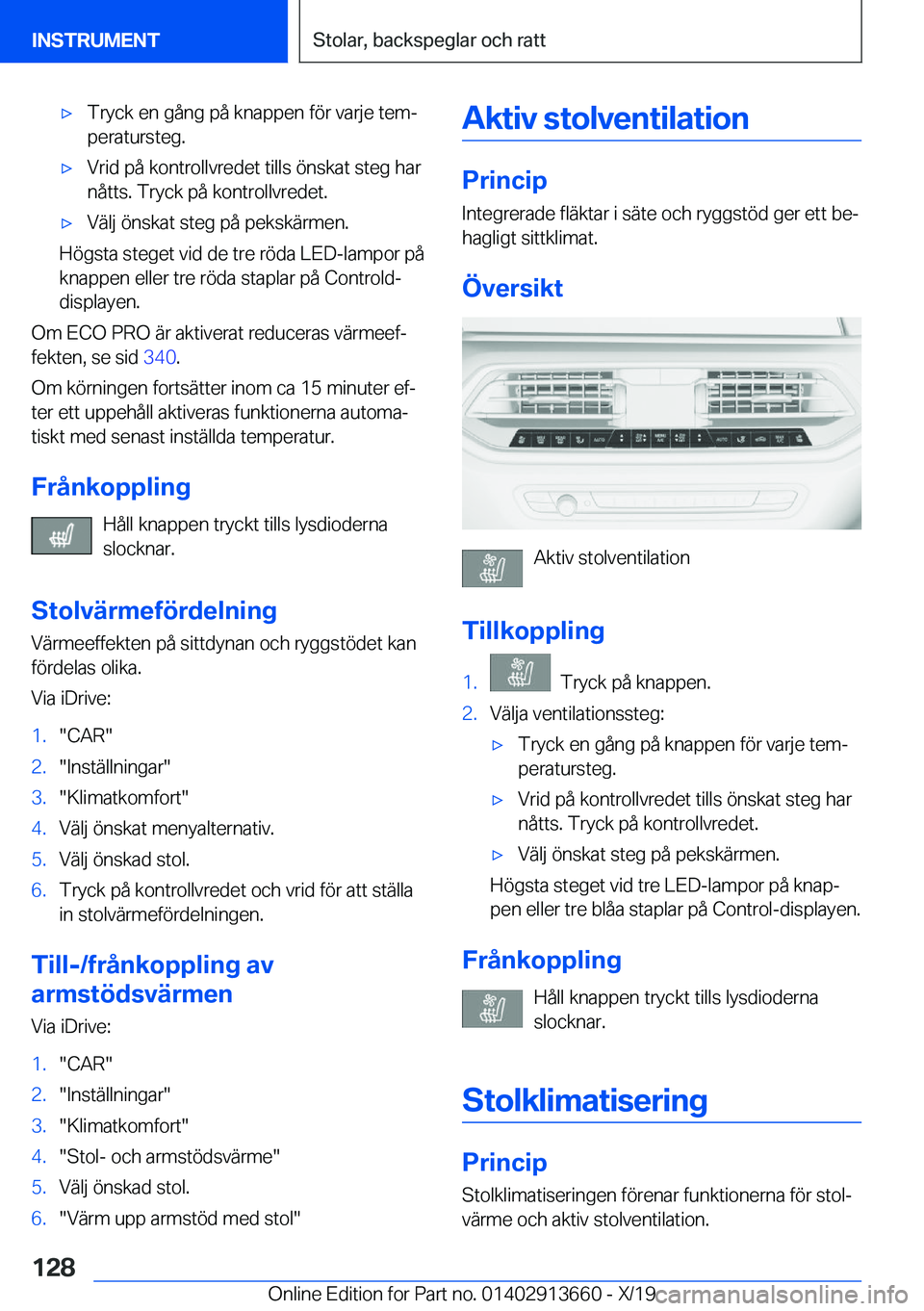 BMW X5 2020  InstruktionsbÖcker (in Swedish) 'x�T�r�y�c�k��e�n��g�å�n�g��p�å��k�n�a�p�p�e�n��f�