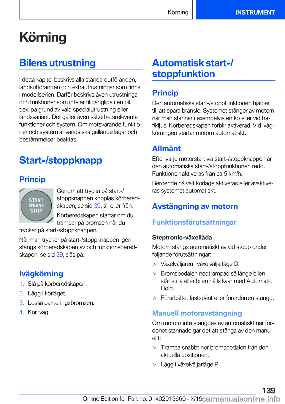 BMW X5 2020  InstruktionsbÖcker (in Swedish) �K�