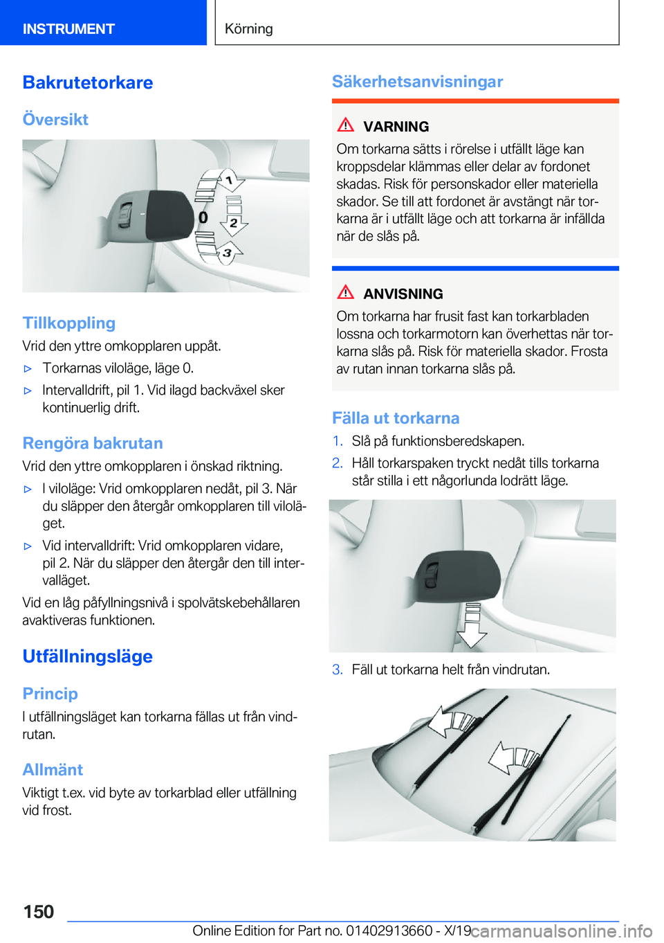 BMW X5 2020  InstruktionsbÖcker (in Swedish) �B�a�k�r�u�t�e�t�o�r�k�a�r�e
�