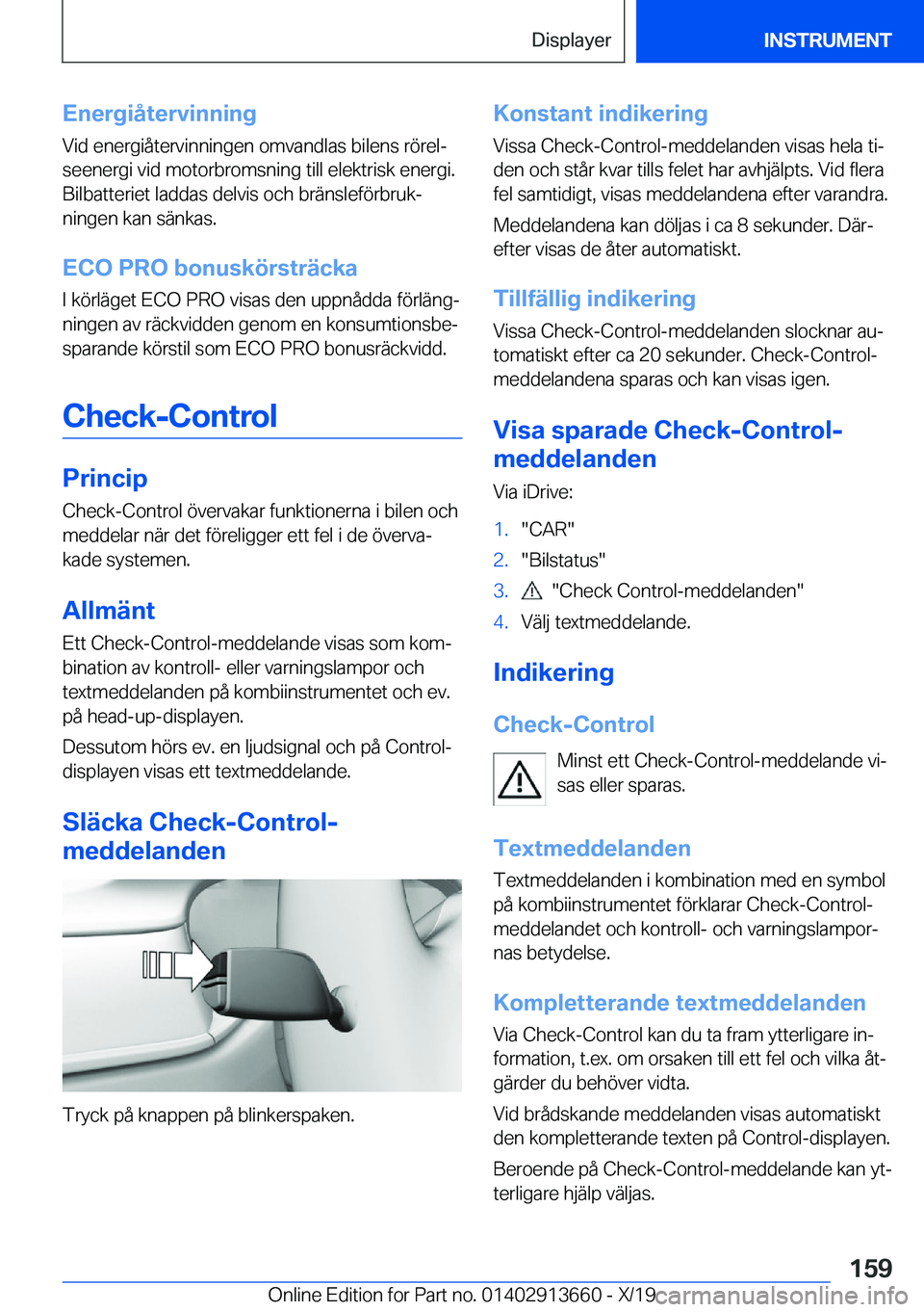 BMW X5 2020  InstruktionsbÖcker (in Swedish) �E�n�e�r�g�i�å�t�e�r�v�i�n�n�i�n�g�V�i�d��e�n�e�r�g�i�å�t�e�r�v�i�n�n�i�n�g�e�n��o�m�v�a�n�d�l�a�s��b�i�l�e�n�s��r�
