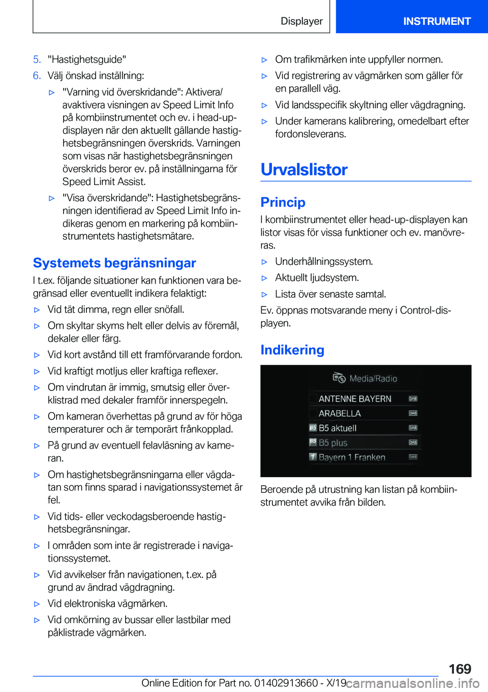 BMW X5 2020  InstruktionsbÖcker (in Swedish) �5�.��H�a�s�t�i�g�h�e�t�s�g�u�i�d�e��6�.�V�ä�l�j��