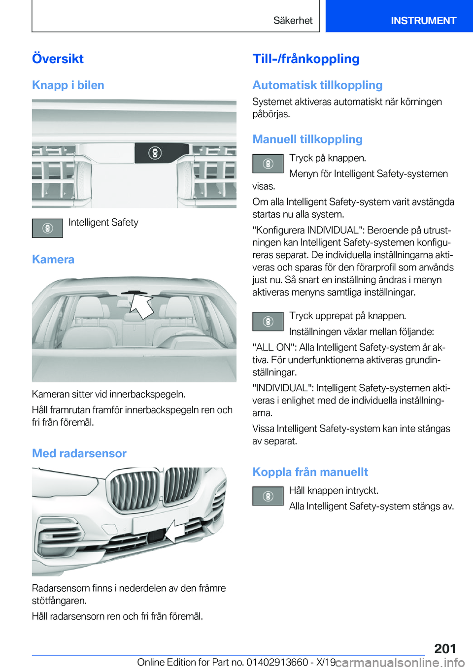 BMW X5 2020  InstruktionsbÖcker (in Swedish) �