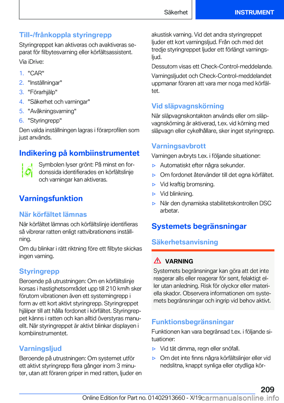 BMW X5 2020  InstruktionsbÖcker (in Swedish) �T�i�l�l�-�/�f�r�å�n�k�o�p�p�l�a��s�t�y�r�i�n�g�r�e�p�p
�S�t�y�r�i�n�g�r�e�p�p�e�t��k�a�n��a�k�t�i�v�e�r�a�s��o�c�h��a�v�a�k�t�i�v�e�r�a�s��s�ej
�p�a�r�a�t��f�