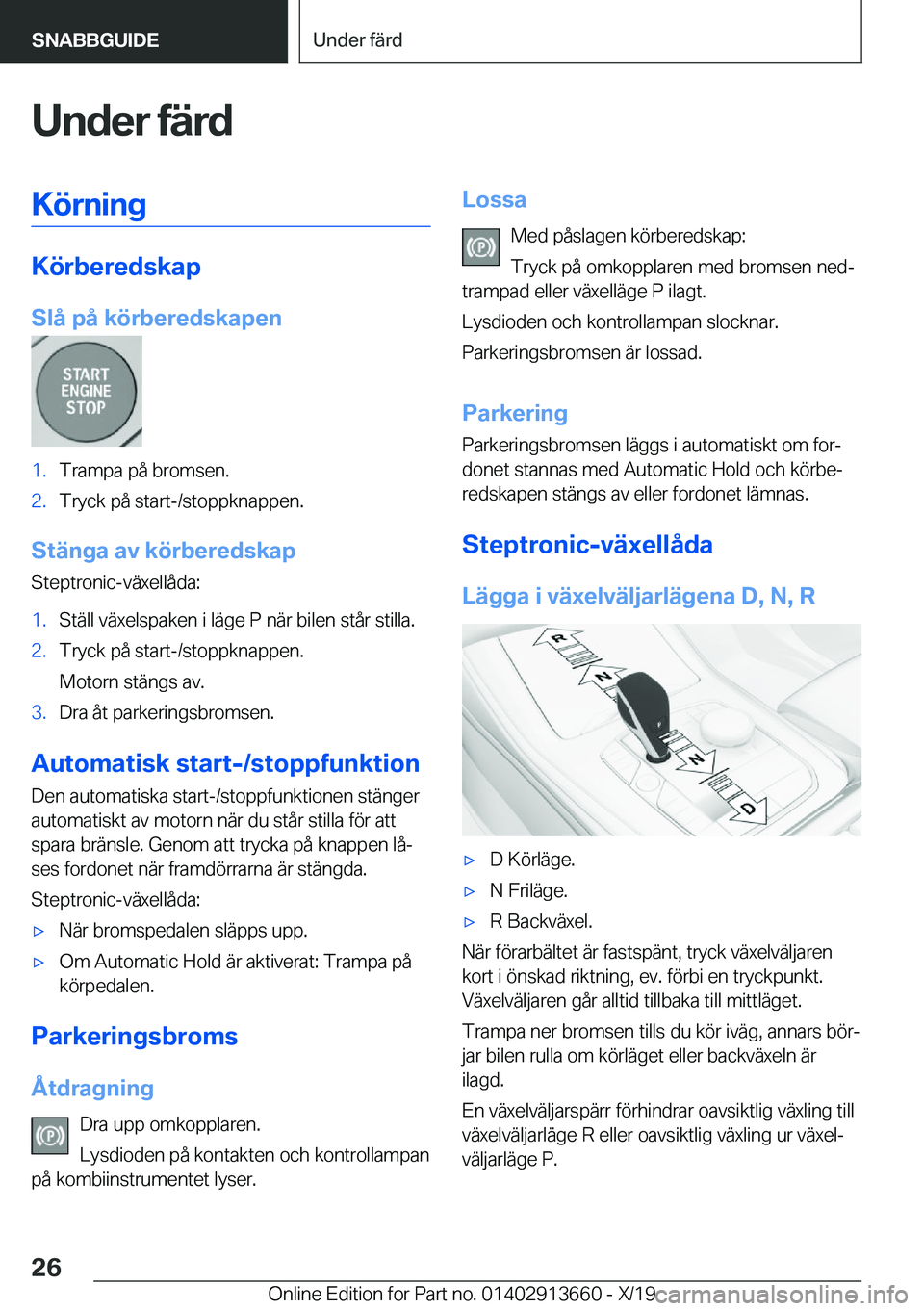 BMW X5 2020  InstruktionsbÖcker (in Swedish) �U�n�d�e�r��f�ä�r�d�K�