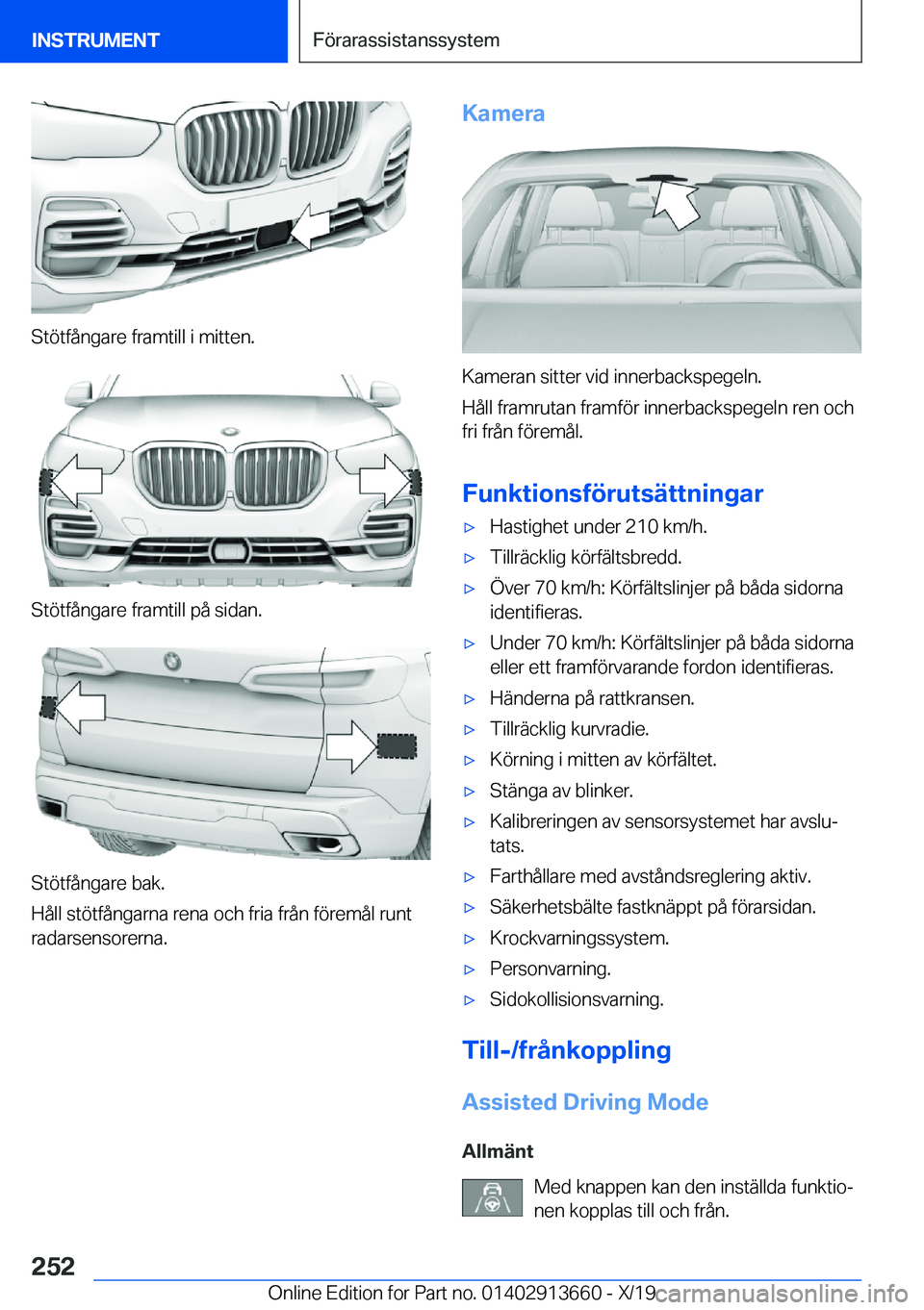 BMW X5 2020  InstruktionsbÖcker (in Swedish) �S�t�
