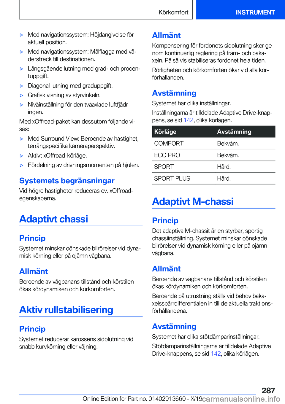 BMW X5 2020  InstruktionsbÖcker (in Swedish) 'x�M�e�d��n�a�v�i�g�a�t�i�o�n�s�s�y�s�t�e�m�:��H�