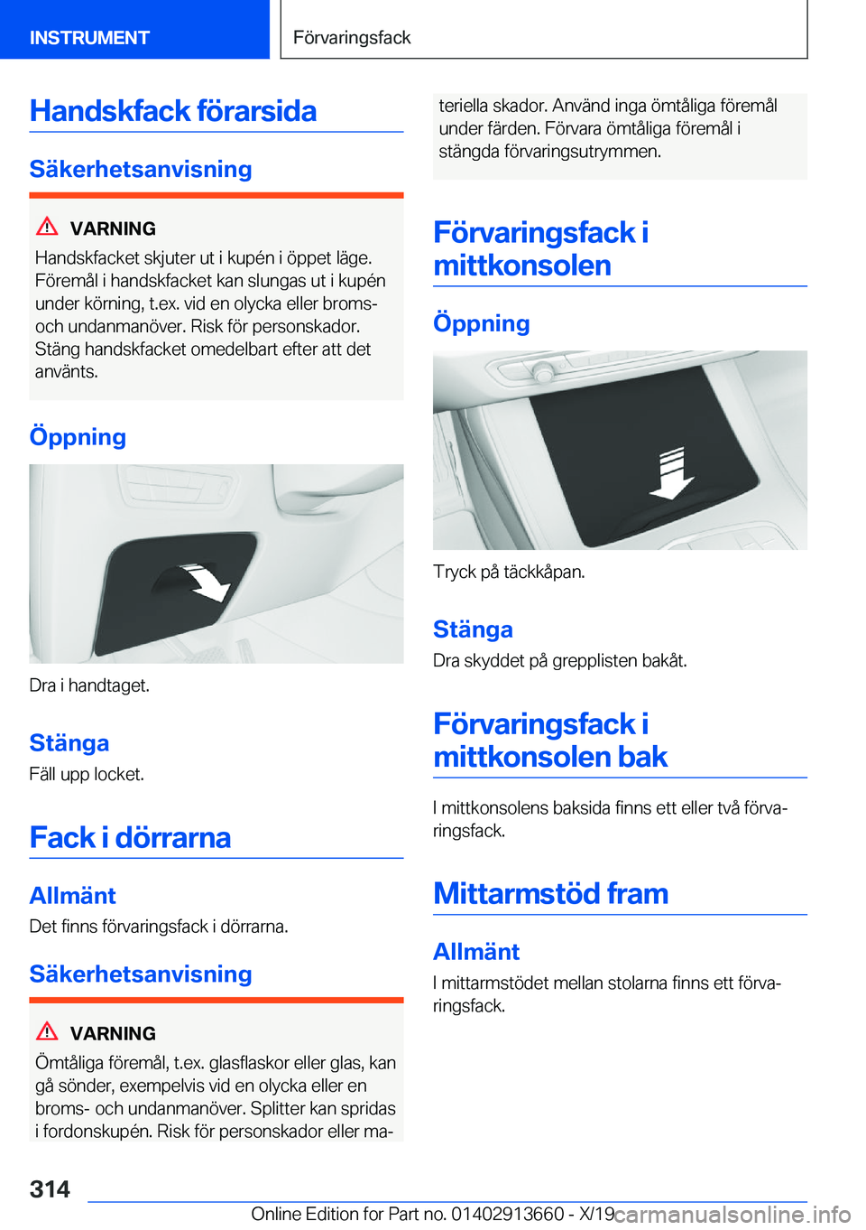BMW X5 2020  InstruktionsbÖcker (in Swedish) �H�a�n�d�s�k�f�a�c�k��f�