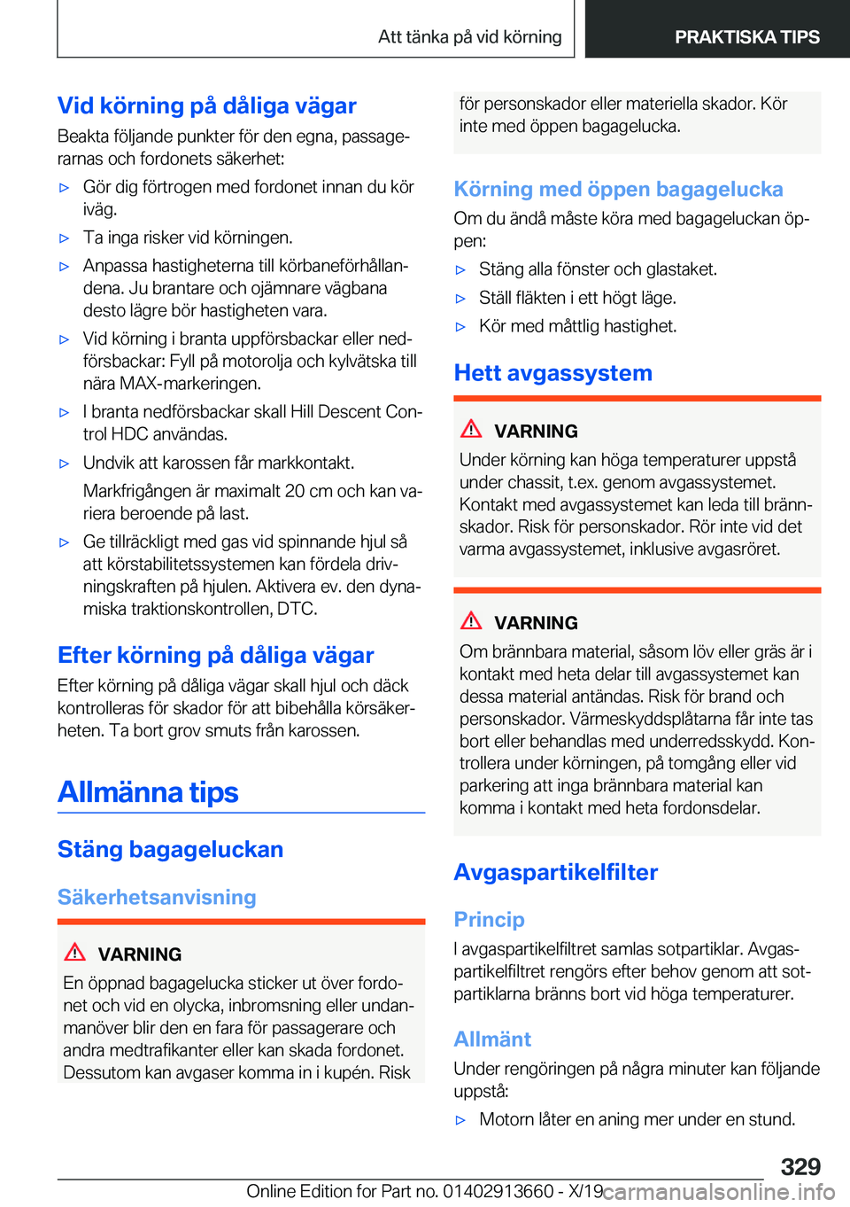 BMW X5 2020  InstruktionsbÖcker (in Swedish) �V�i�d��k�