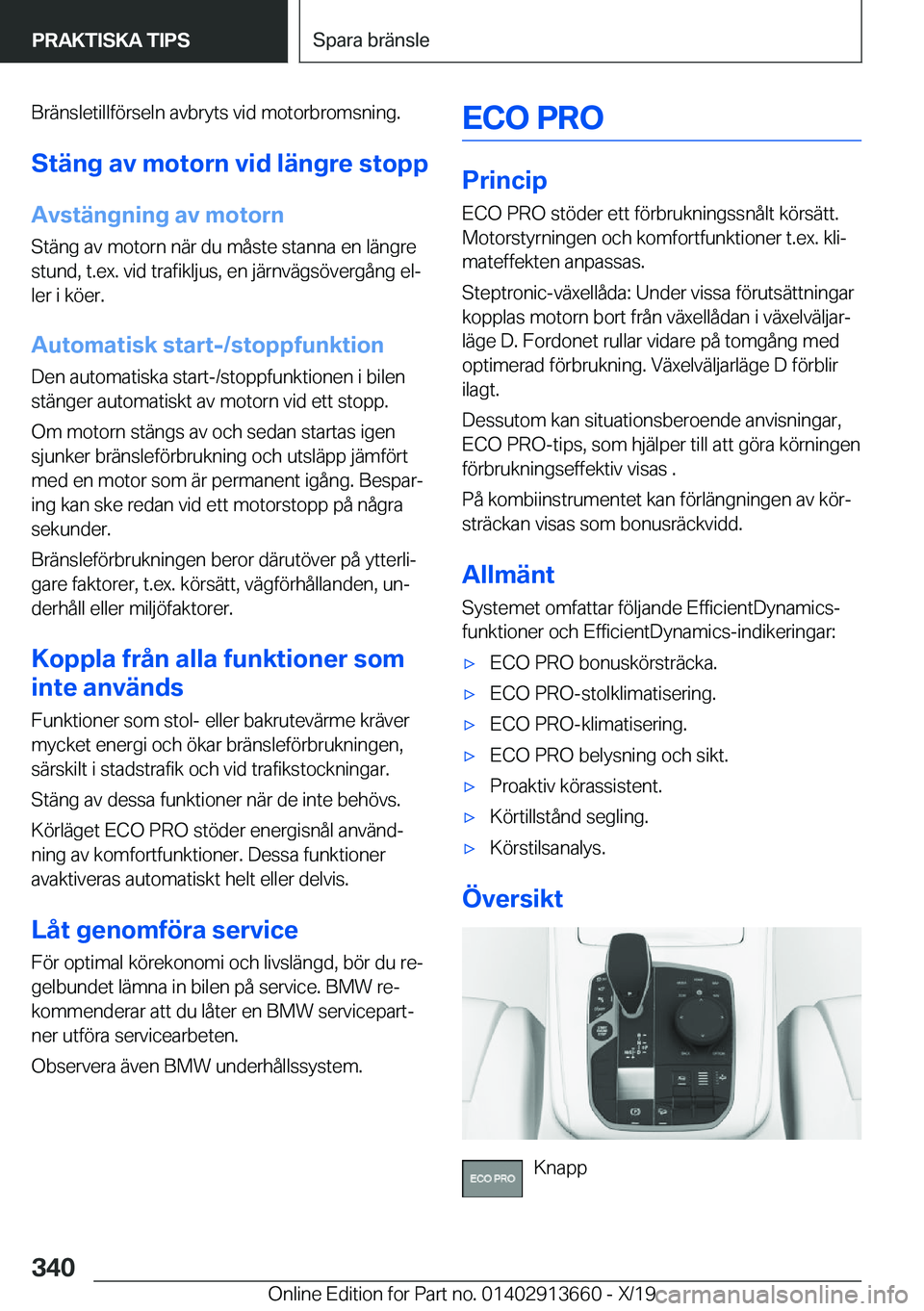 BMW X5 2020  InstruktionsbÖcker (in Swedish) �B�r�ä�n�s�l�e�t�i�l�l�f�