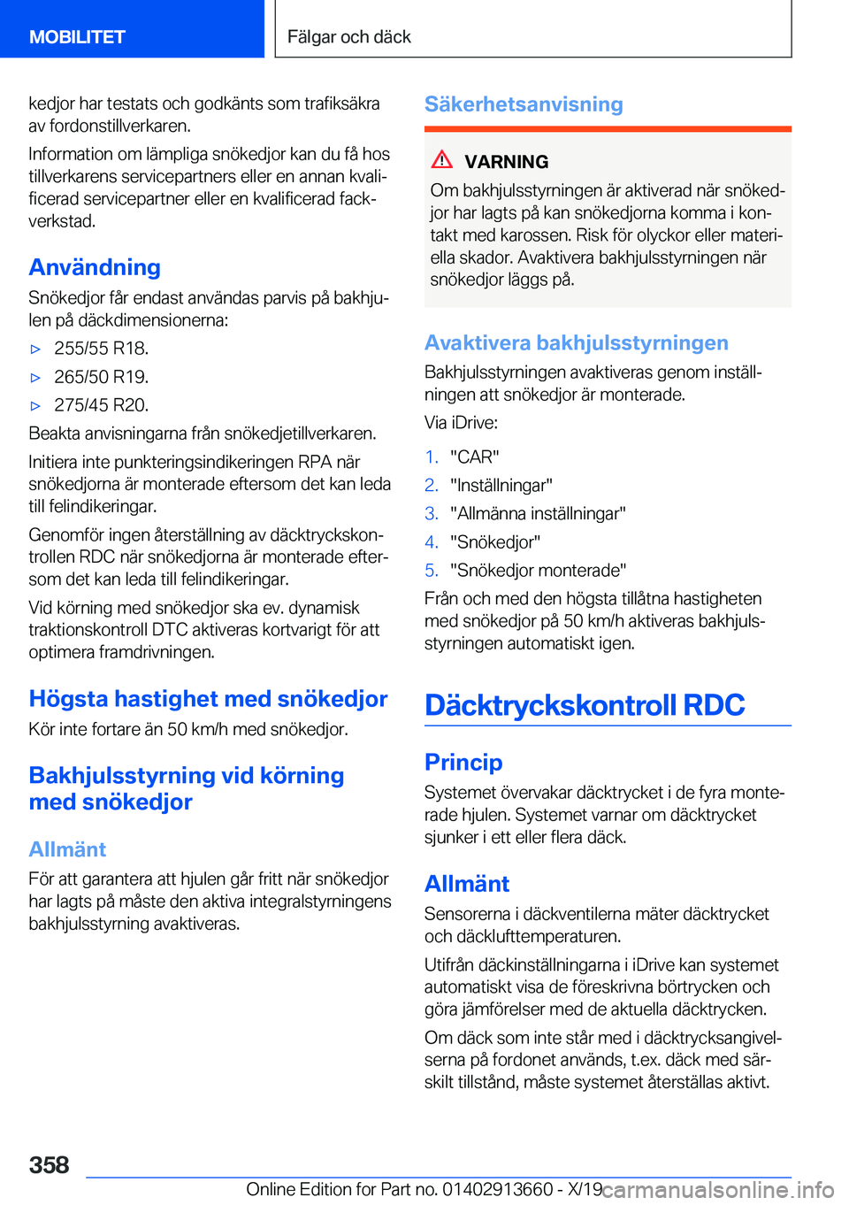 BMW X5 2020  InstruktionsbÖcker (in Swedish) �k�e�d�j�o�r��h�a�r��t�e�s�t�a�t�s��o�c�h��g�o�d�k�ä�n�t�s��s�o�m��t�r�a�f�i�k�s�ä�k�r�a�a�v��f�o�r�d�o�n�s�t�i�l�l�v�e�r�k�a�r�e�n�.
�I�n�f�o�r�m�a�t�i�o�n��o�m��l�ä�m�p�l�i�g�a��s�n�