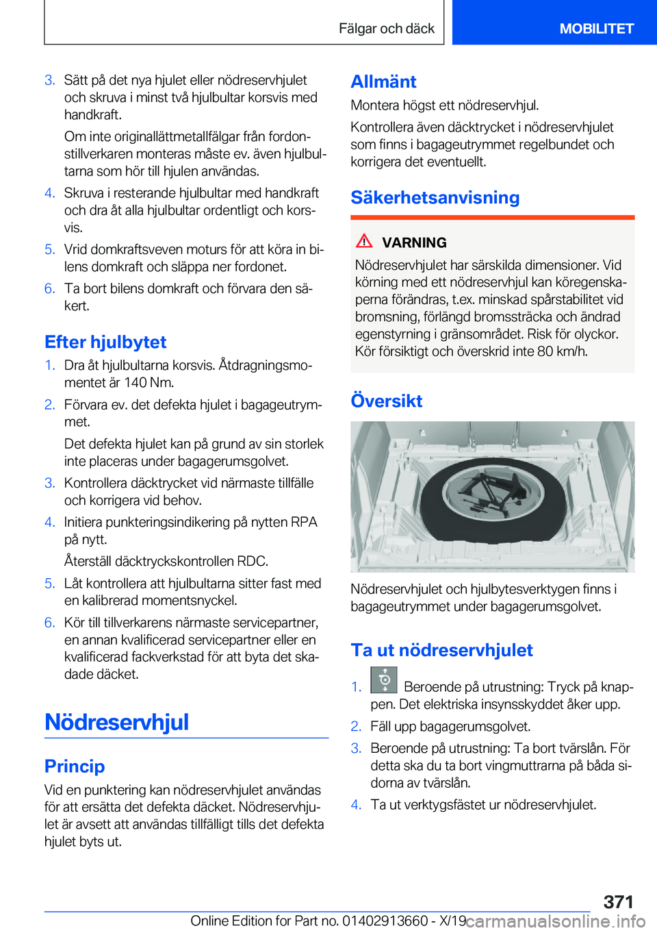 BMW X5 2020  InstruktionsbÖcker (in Swedish) �3�.�S�ä�t�t��p�å��d�e�t��n�y�a��h�j�u�l�e�t��e�l�l�e�r��n�
