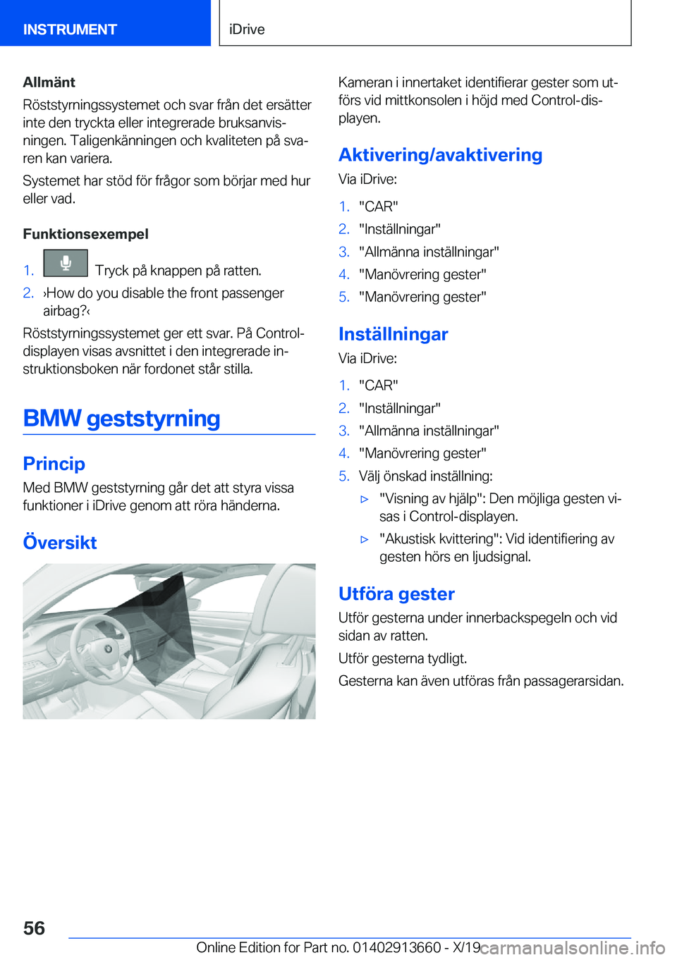 BMW X5 2020  InstruktionsbÖcker (in Swedish) �A�l�l�m�ä�n�t
�R�