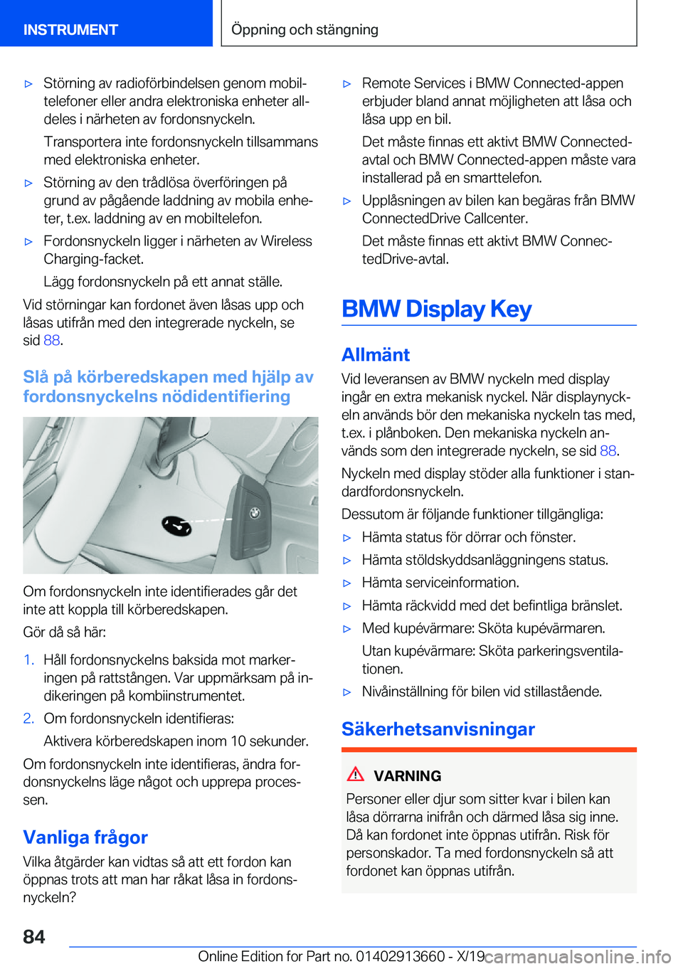 BMW X5 2020  InstruktionsbÖcker (in Swedish) 'x�S�t�