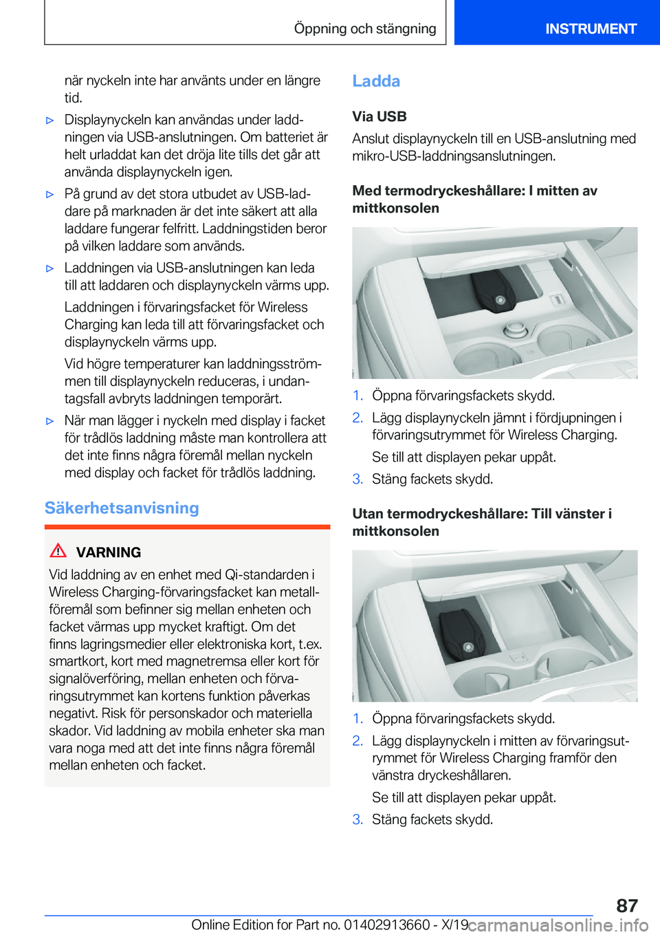 BMW X5 2020  InstruktionsbÖcker (in Swedish) �n�ä�r��n�y�c�k�e�l�n��i�n�t�e��h�a�r��a�n�v�ä�n�t�s��u�n�d�e�r��e�n��l�ä�n�g�r�e
�t�i�d�.'x�D�i�s�p�l�a�y�n�y�c�k�e�l�n��k�a�n��a�n�v�ä�n�d�a�s��u�n�d�e�r��l�a�d�dj
�n�i�n�g�e�n�