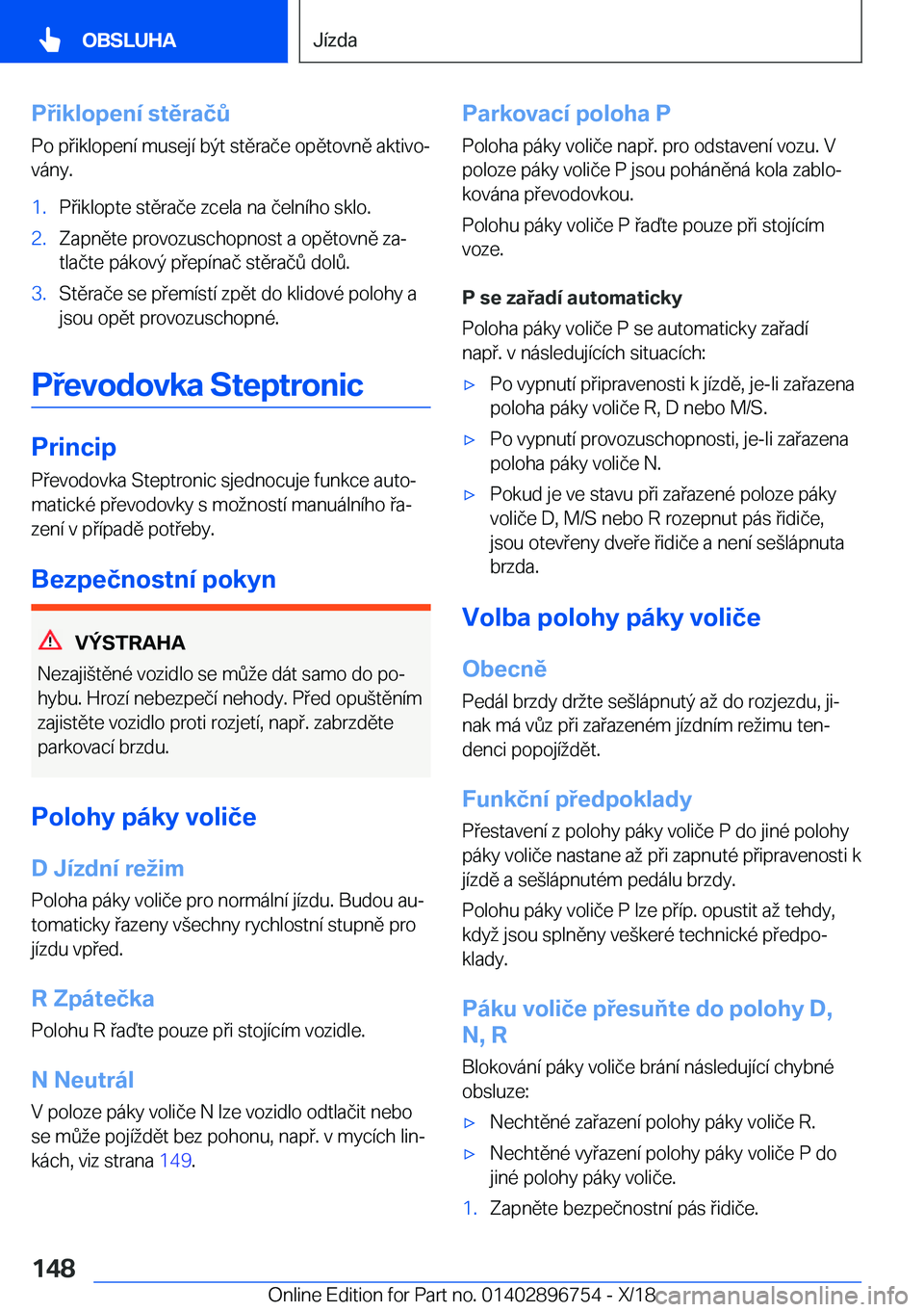 BMW X5 2019  Návod na použití (in Czech) �P�i�k�l�o�p�e�n�