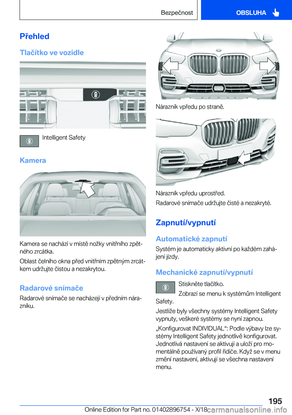 BMW X5 2019  Návod na použití (in Czech) �P�e�h�l�e�d
�T�l�a�č�