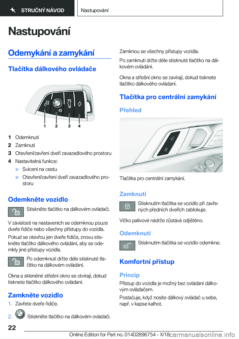 BMW X5 2019  Návod na použití (in Czech) �N�a�s�t�u�p�o�v�