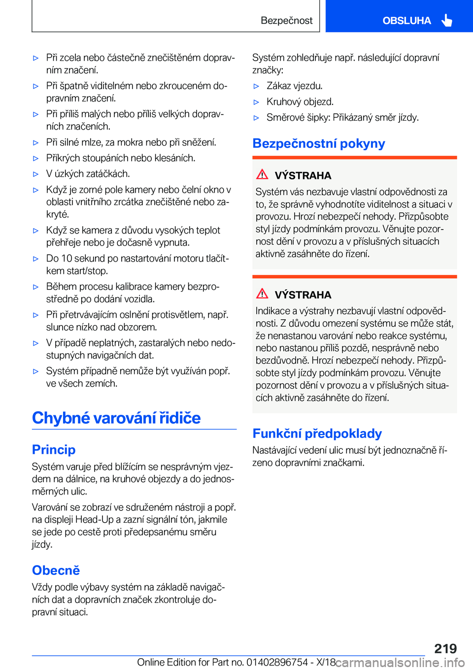 BMW X5 2019  Návod na použití (in Czech) x�P�i��z�c�e�l�a��n�e�b�o��č�