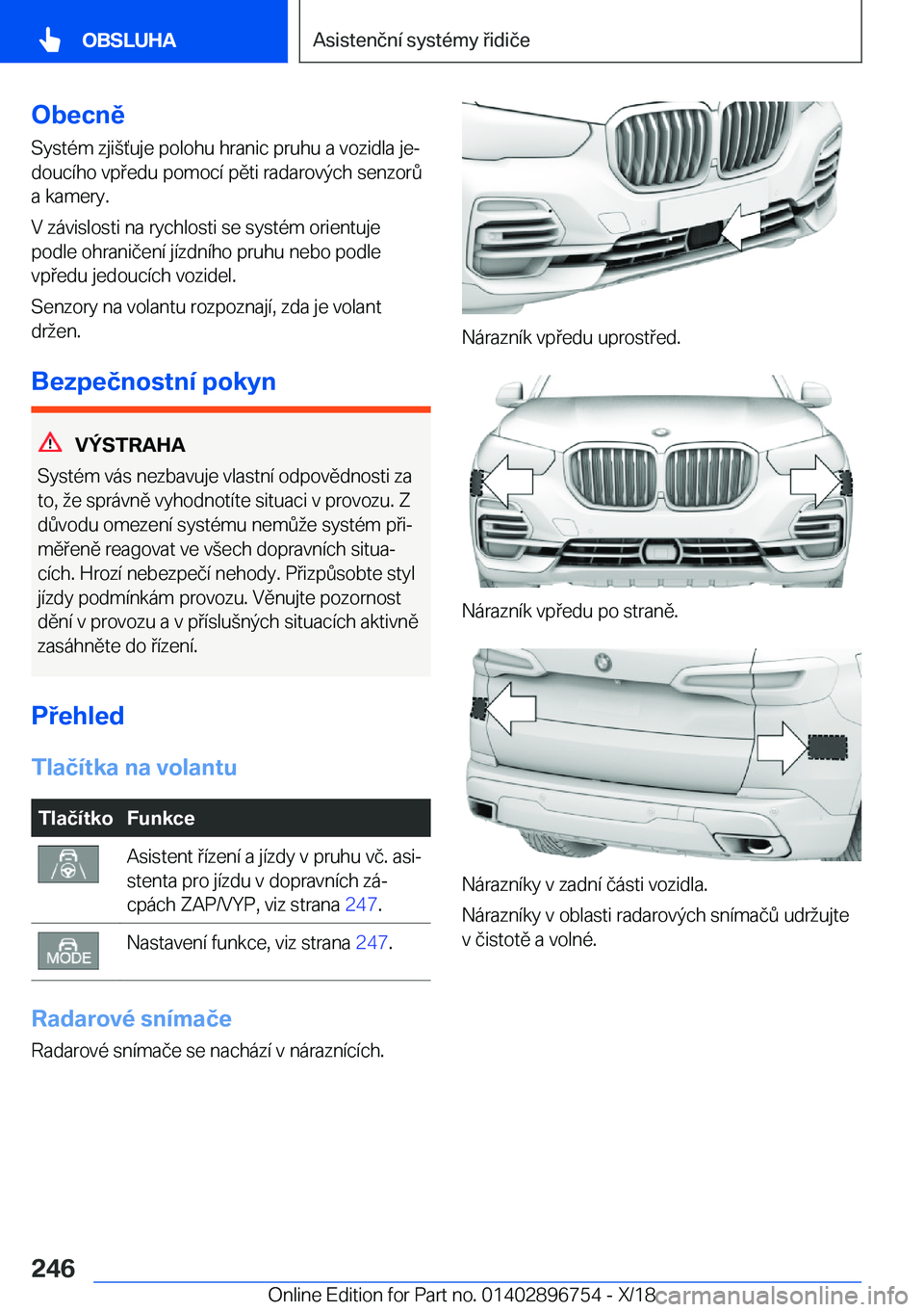 BMW X5 2019  Návod na použití (in Czech) �O�b�e�c�n�ě�S�y�s�t�