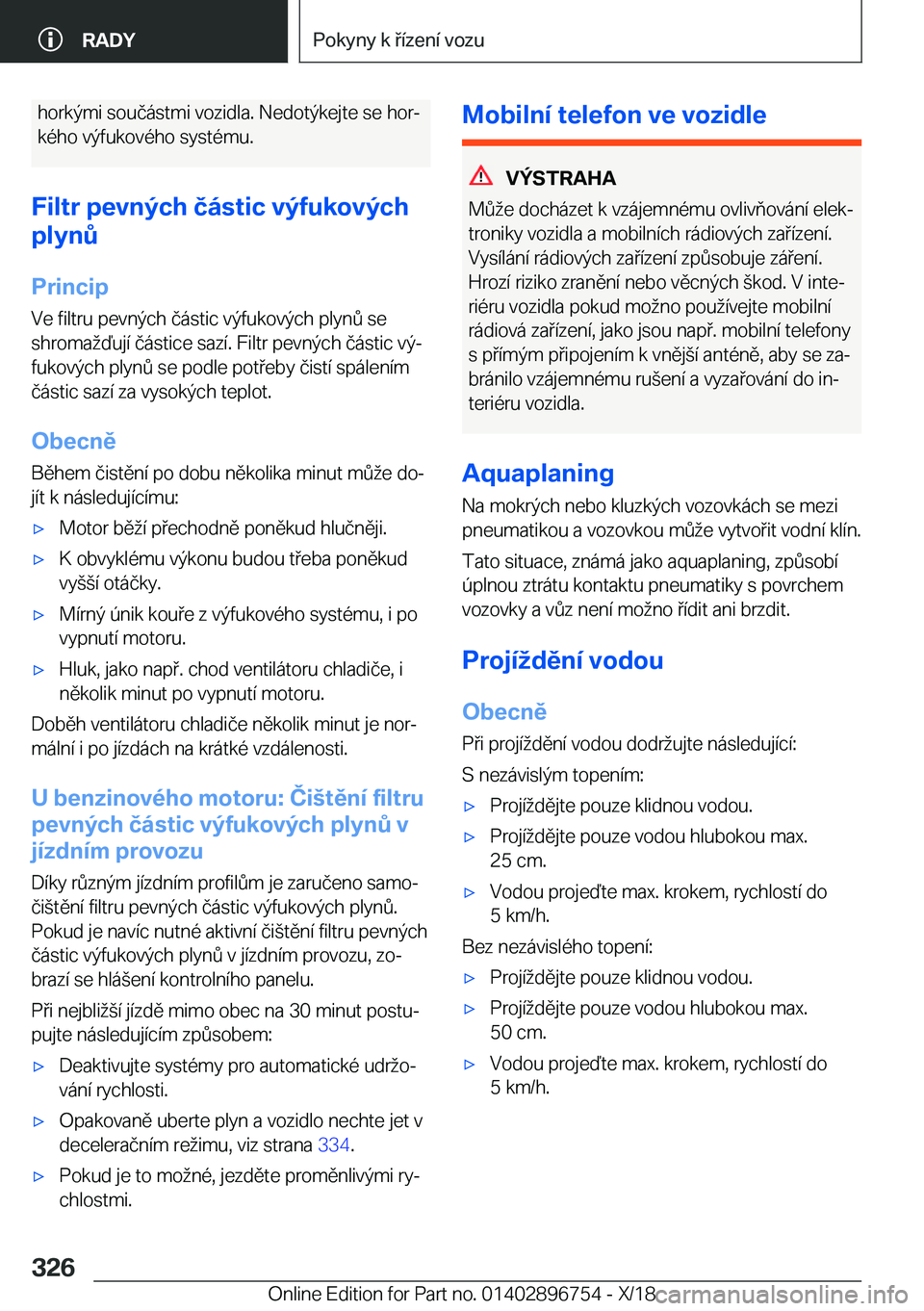 BMW X5 2019  Návod na použití (in Czech) �h�o�r�k�