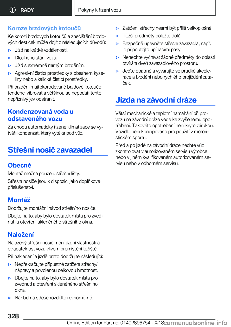 BMW X5 2019  Návod na použití (in Czech) �K�o�r�o�z�e��b�r�z�d�o�v�
