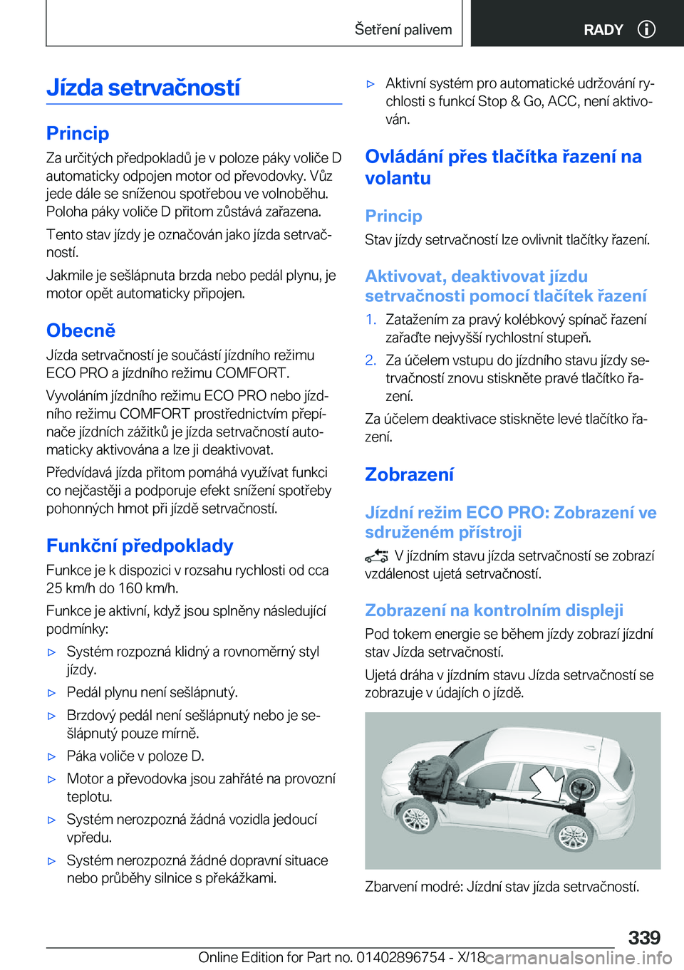 BMW X5 2019  Návod na použití (in Czech) �J�
