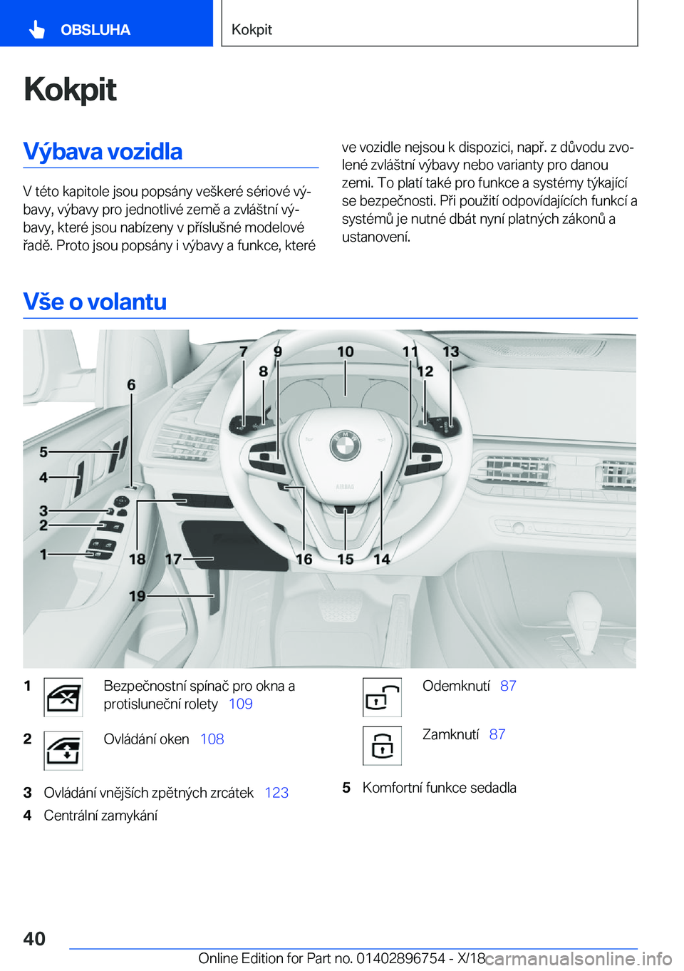 BMW X5 2019  Návod na použití (in Czech) �K�o�k�p�i�t�V�