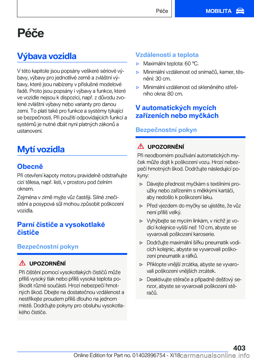 BMW X5 2019  Návod na použití (in Czech) �P�