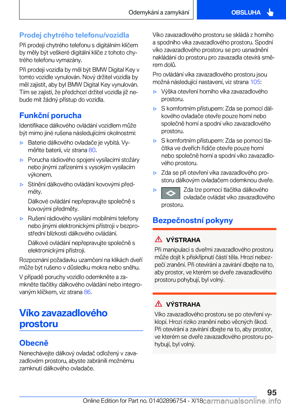 BMW X5 2019  Návod na použití (in Czech) �P�r�o�d�e�j��c�h�y�t�r�