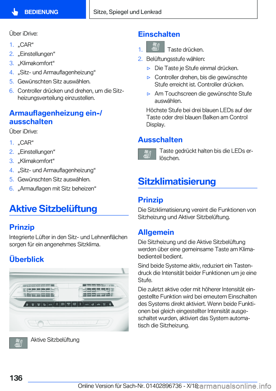 BMW X5 2019  Betriebsanleitungen (in German) �