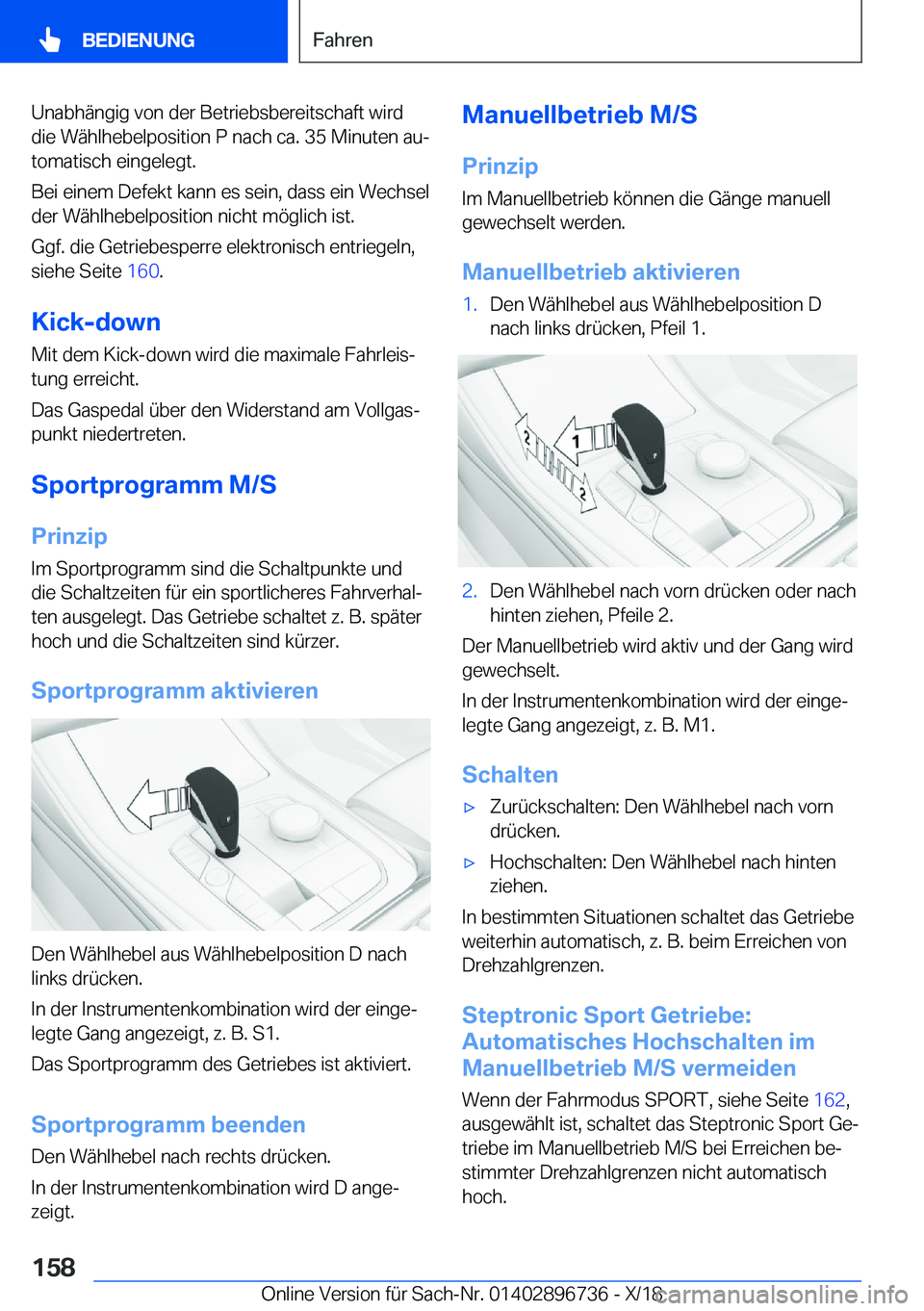 BMW X5 2019  Betriebsanleitungen (in German) �U�n�a�b�h�