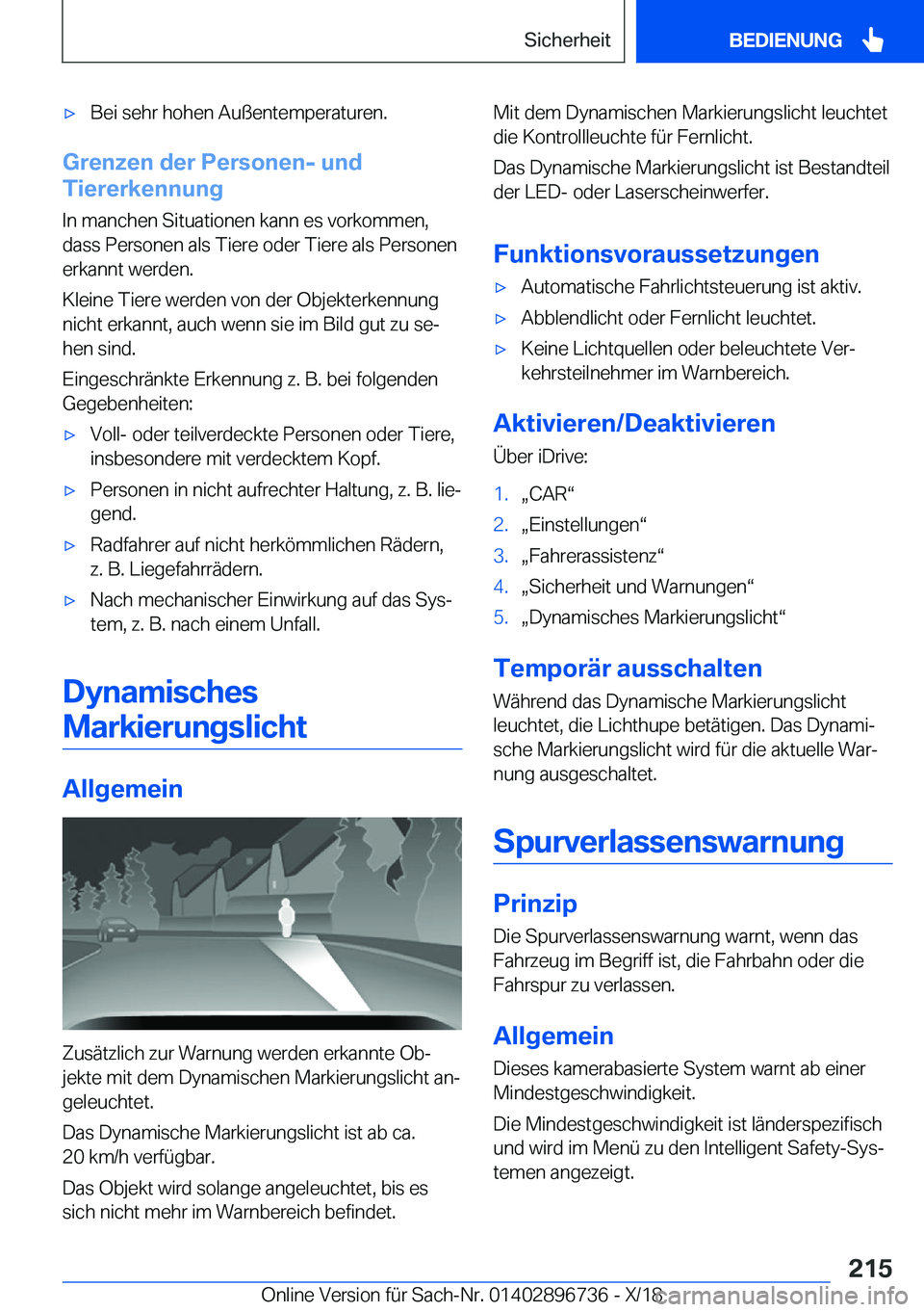 BMW X5 2019  Betriebsanleitungen (in German) x�B�e�i��s�e�h�r��h�o�h�e�n��A�u�