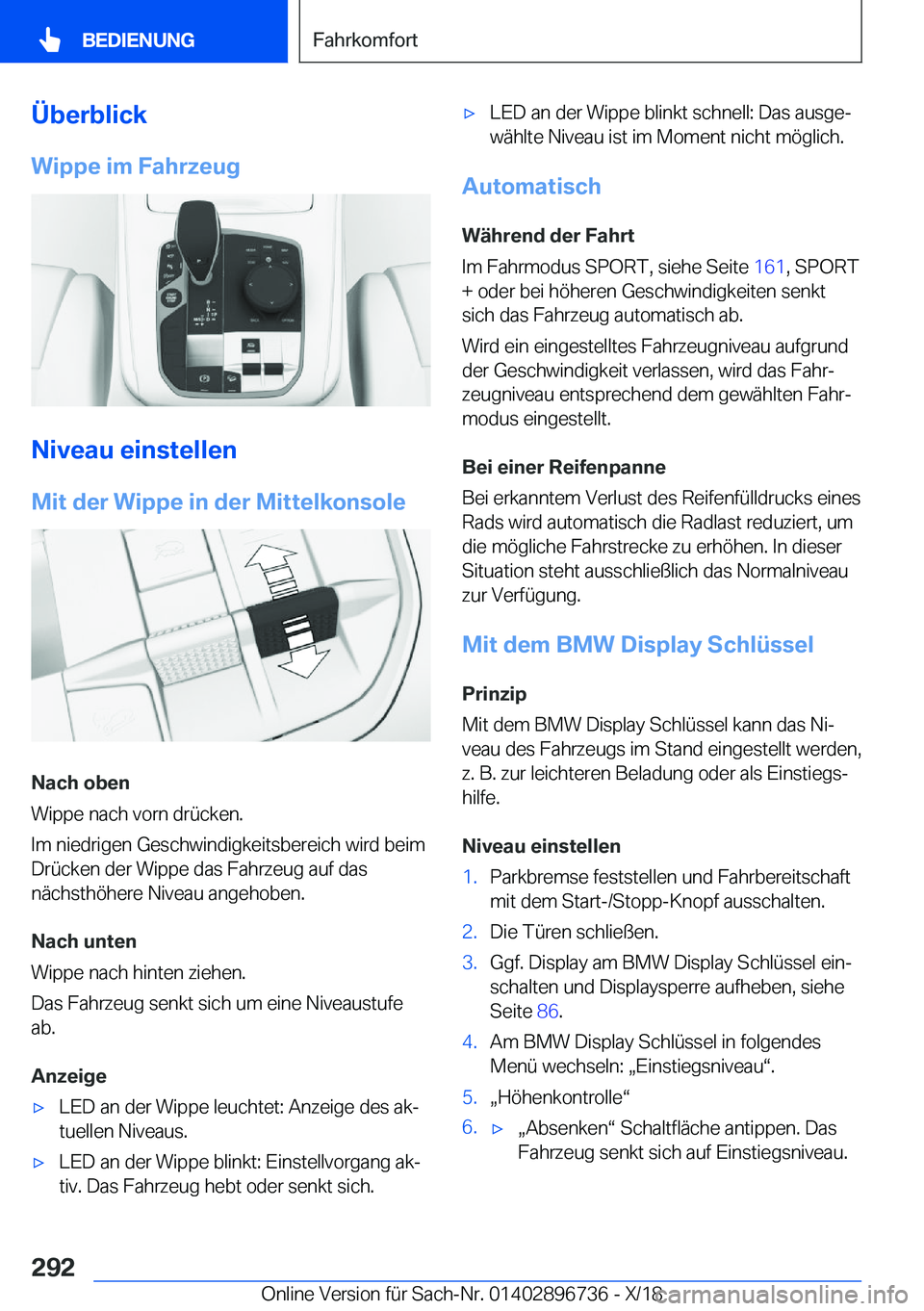 BMW X5 2019  Betriebsanleitungen (in German) �